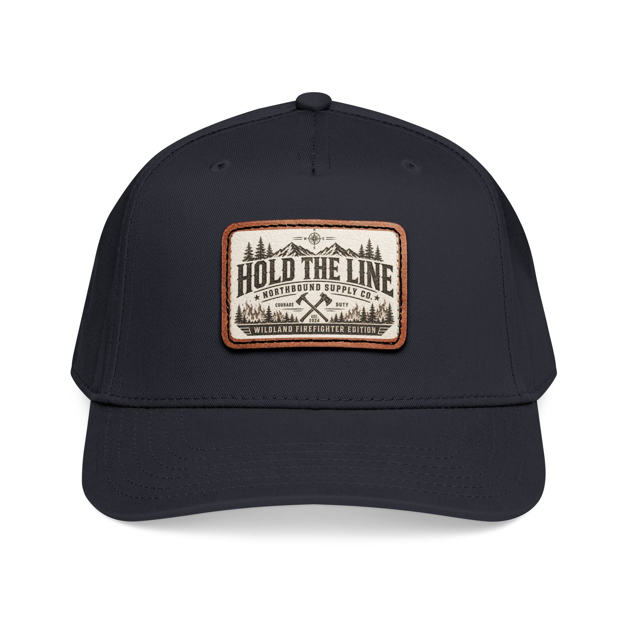 HP-004.5 Hold The Line Leather Patch Baseball Cap — Outdoorsy Vintage Trucker Hat