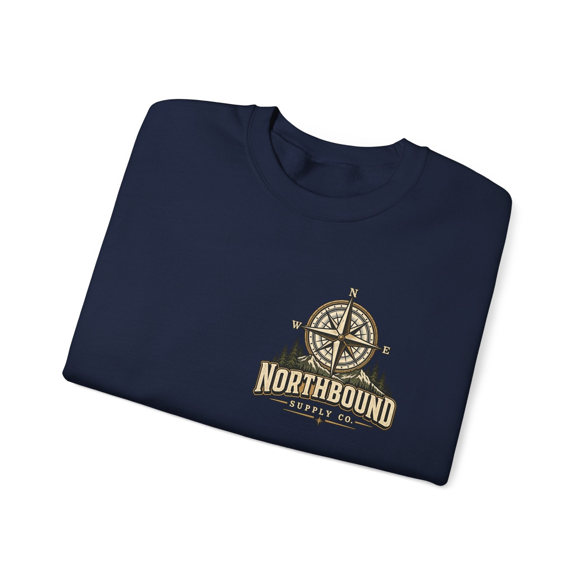 NS-003 Crewneck Sweatshirt - Northbound Supply Co. 'Built Different' Outdoor Adventure Graphic