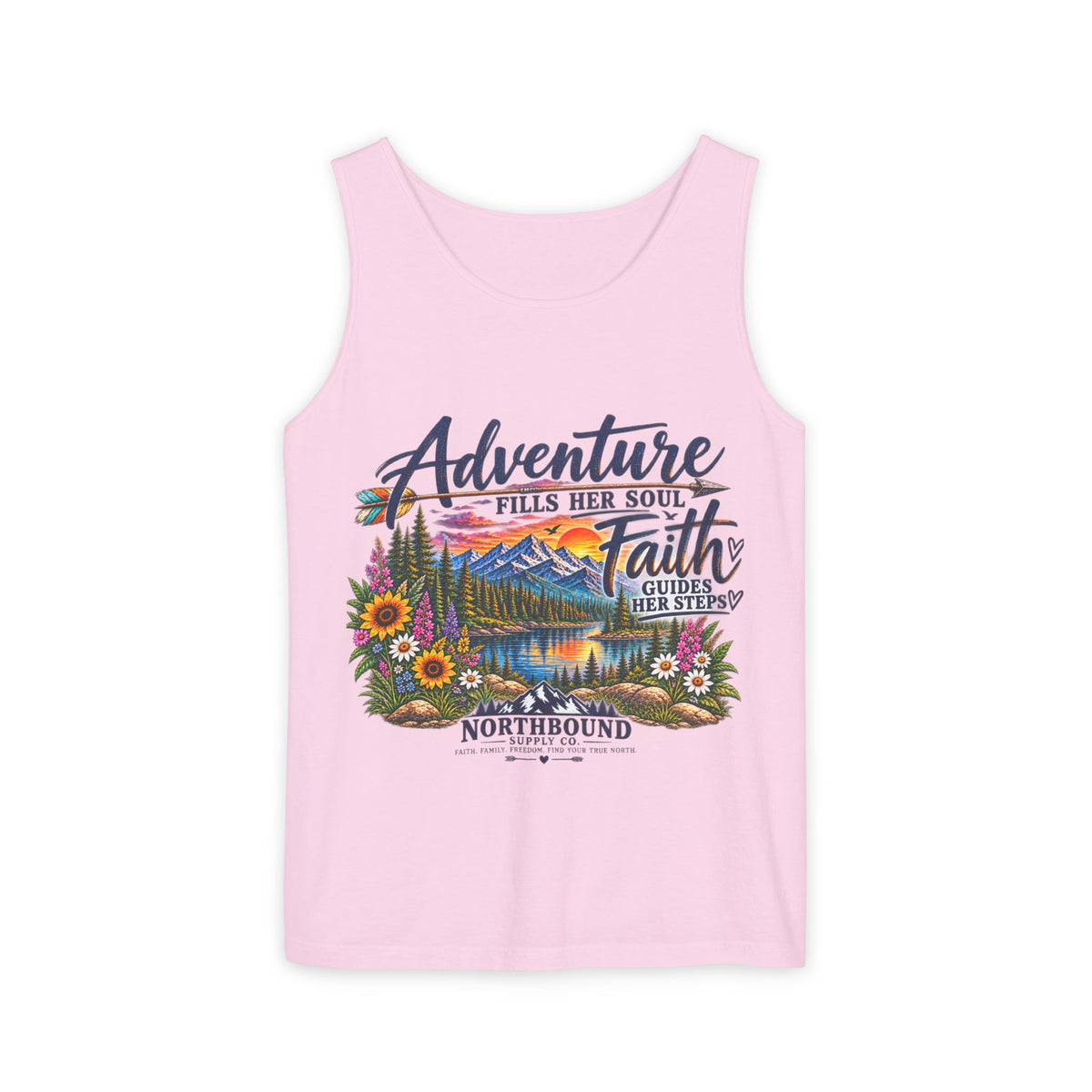 Adventure & Faith Graphic Tank Top — Northbound Supply Co.Scenic Mountain Floral Design