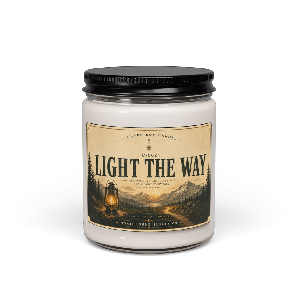 C-002 Light The Way Scented Soy Candle — 9oz Rustic Lantern Cabin Fragrance