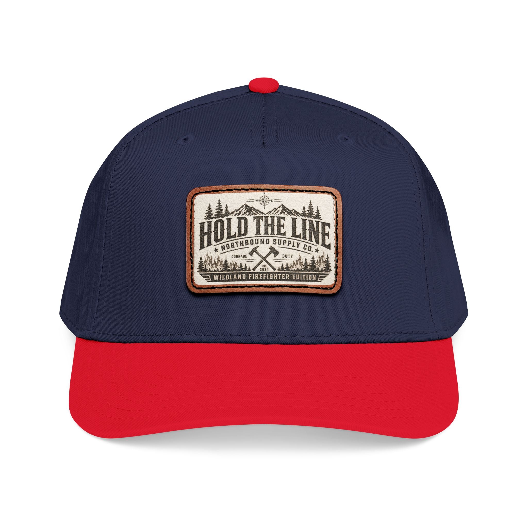 HP-004.5 Hold The Line Leather Patch Baseball Cap — Outdoorsy Vintage Trucker Hat