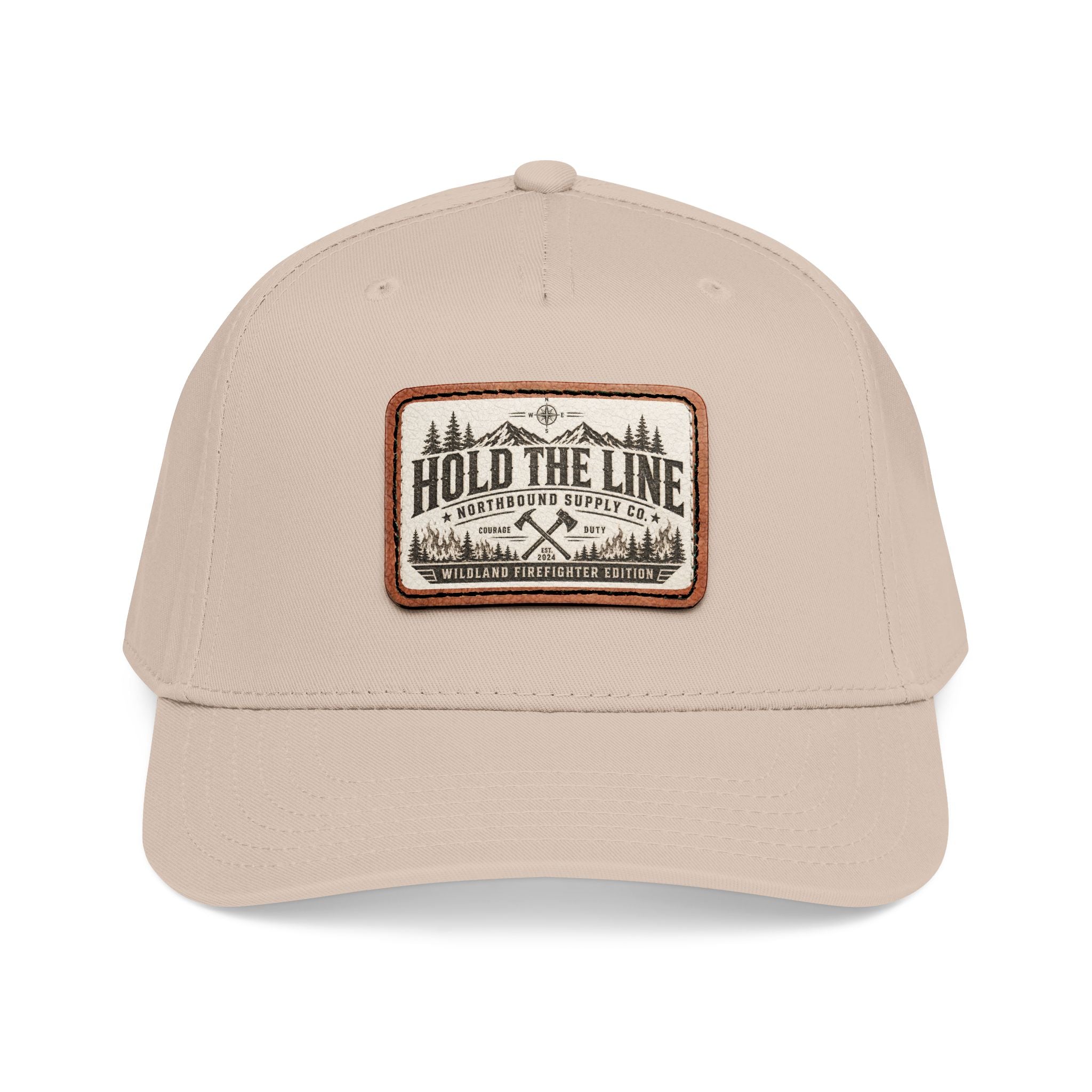 HP-004.5 Hold The Line Leather Patch Baseball Cap — Outdoorsy Vintage Trucker Hat