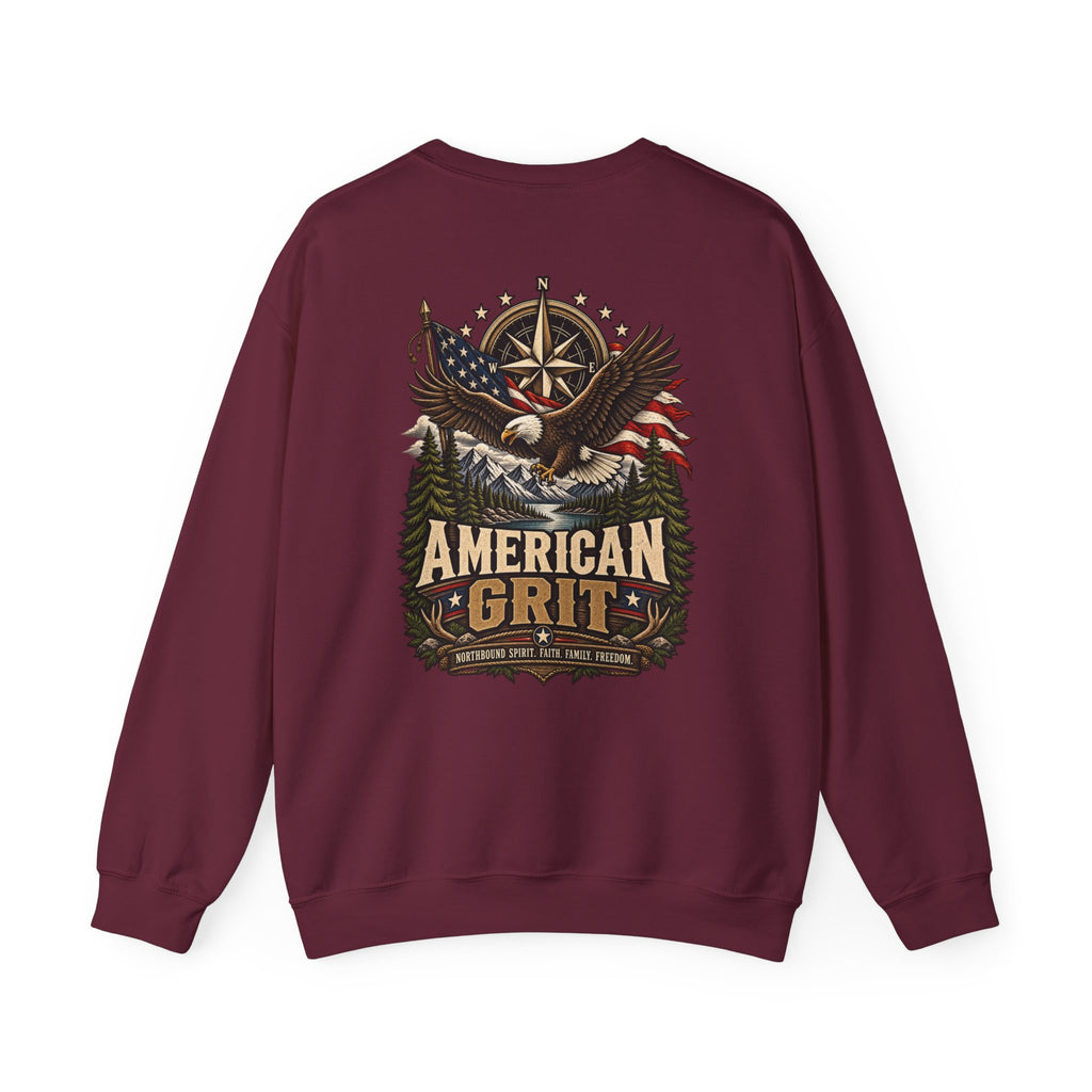NS-006 American Grit Sweatshirt — Northbound Supply Co.Patriotic Eagle Compass Crewneck