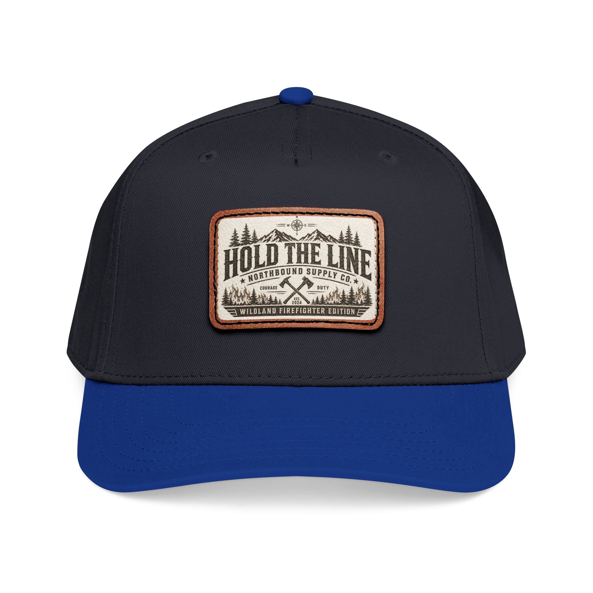 HP-004.5 Hold The Line Leather Patch Baseball Cap — Outdoorsy Vintage Trucker Hat