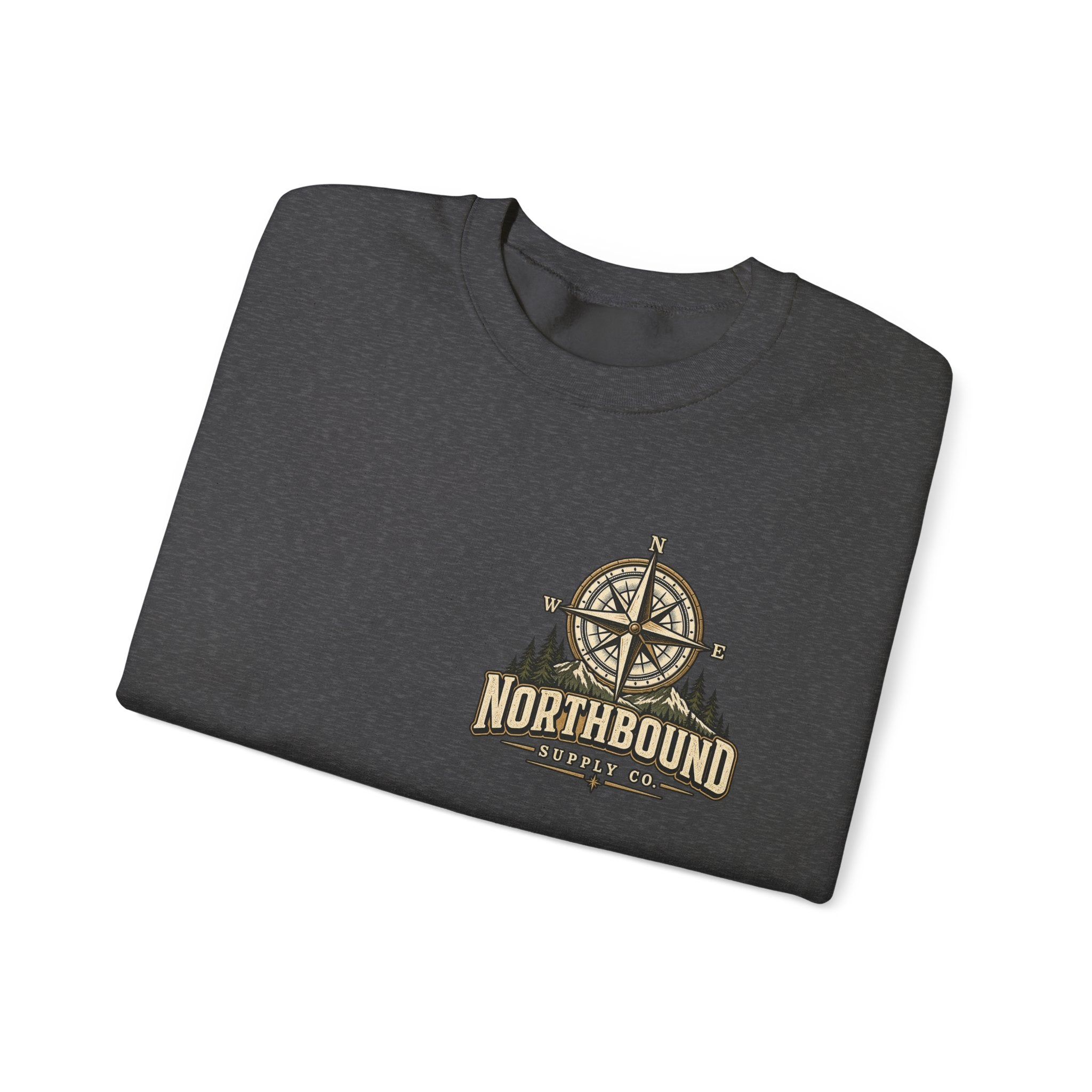 NS-003 Crewneck Sweatshirt - Northbound Supply Co. 'Built Different' Outdoor Adventure Graphic