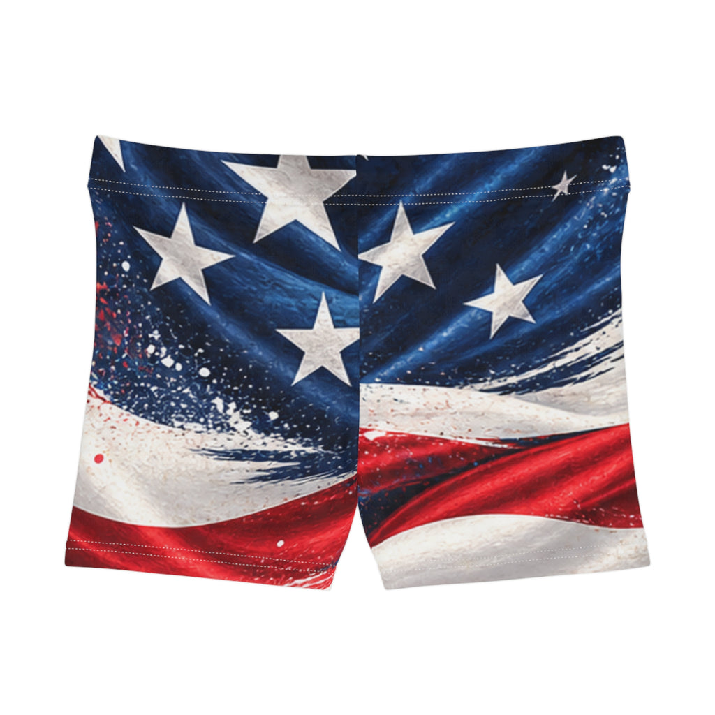 American Flag Women's Shorts — Northbound Supply Patriotic Red White & Blue All-Over Print