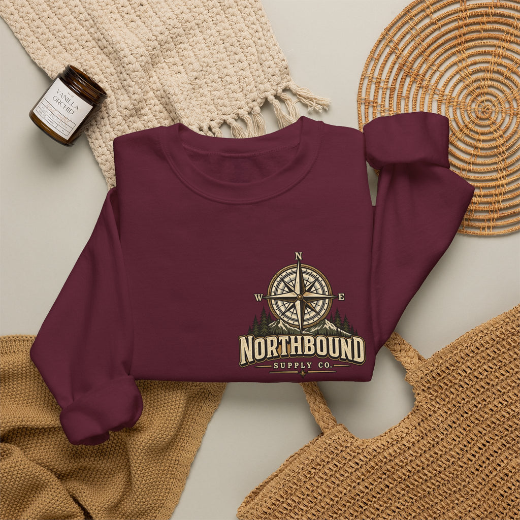 NS-003 Crewneck Sweatshirt - Northbound Supply Co. 'Built Different' Outdoor Adventure Graphic