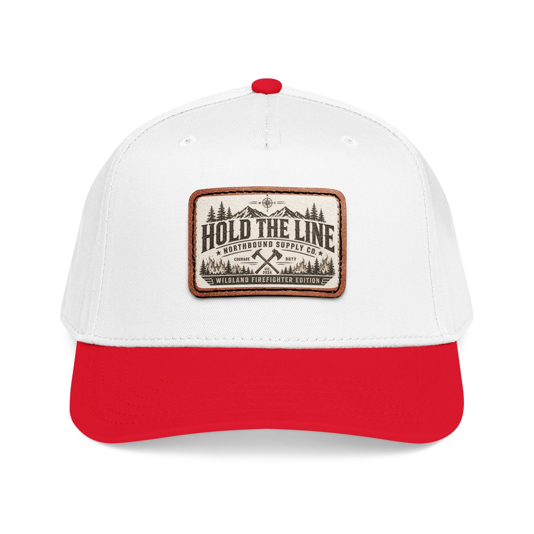 HP-004.5 Hold The Line Leather Patch Baseball Cap — Outdoorsy Vintage Trucker Hat