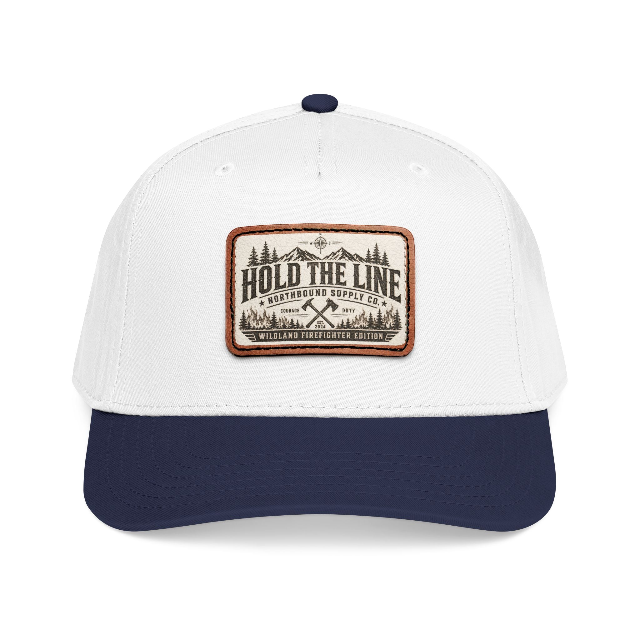 HP-004.5 Hold The Line Leather Patch Baseball Cap — Outdoorsy Vintage Trucker Hat