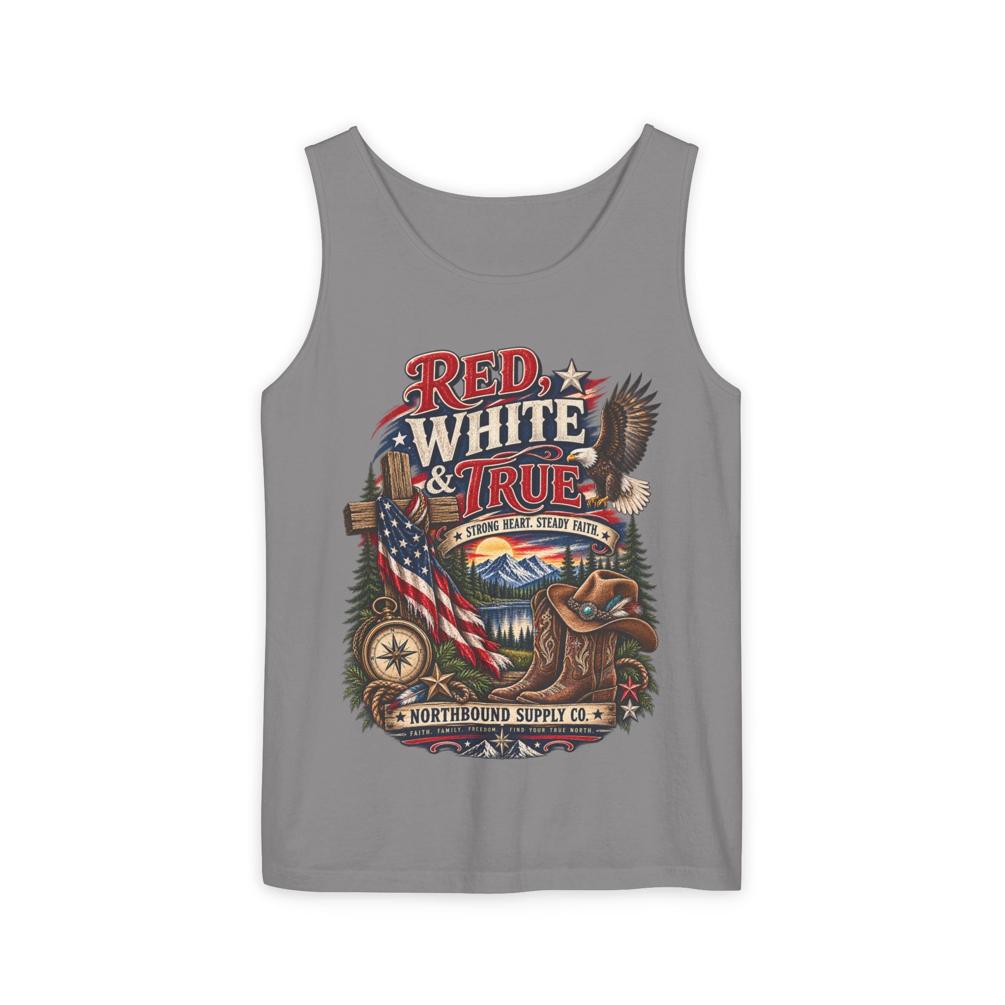 WG-008 Patriotic 'Red, White & True' Tank Top Northbound Supply Co