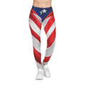 American Flag Women's Leggings — Patriotic Red White Blue All-Over Print