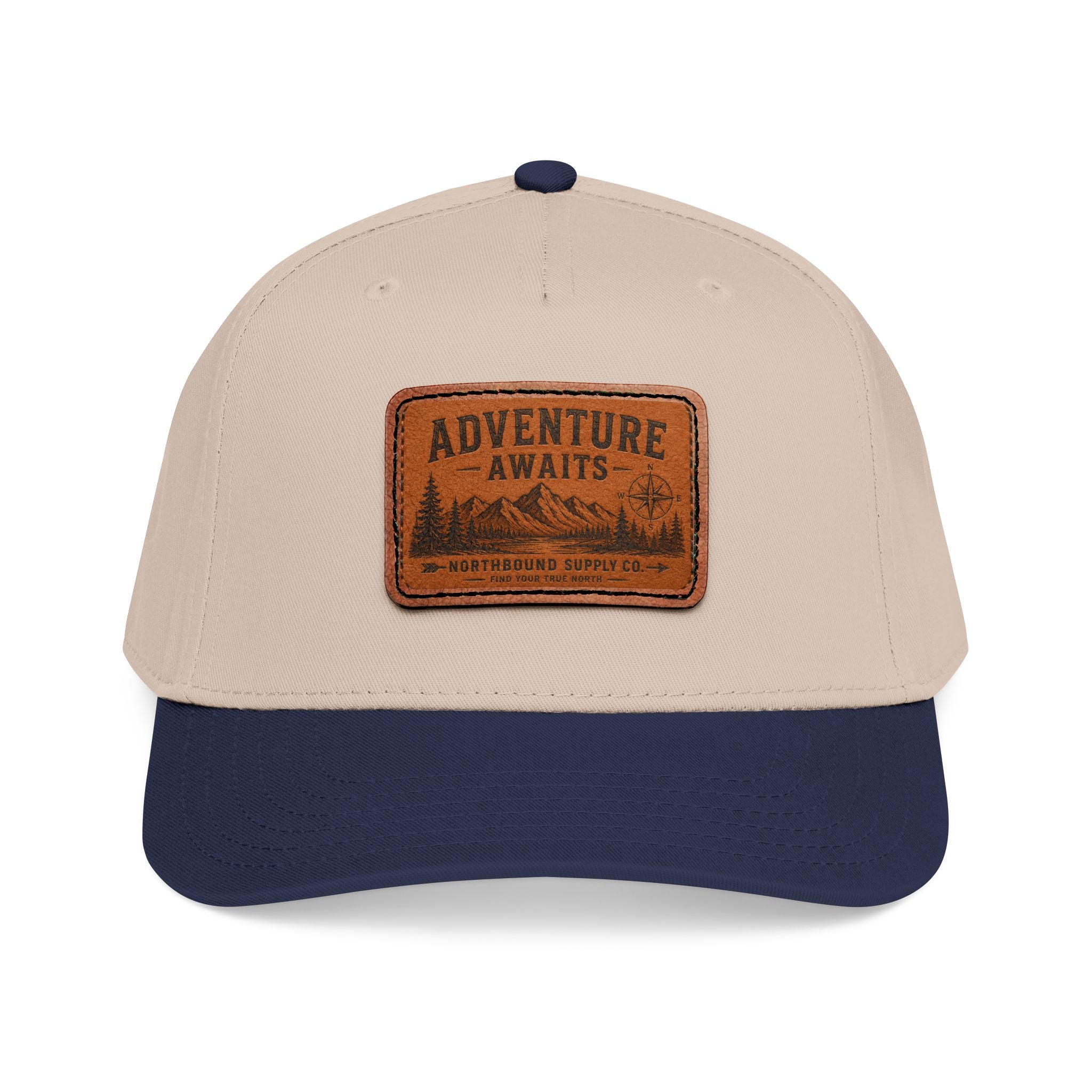 HP-002 Adventure Awaits Leather Patch Baseball Cap