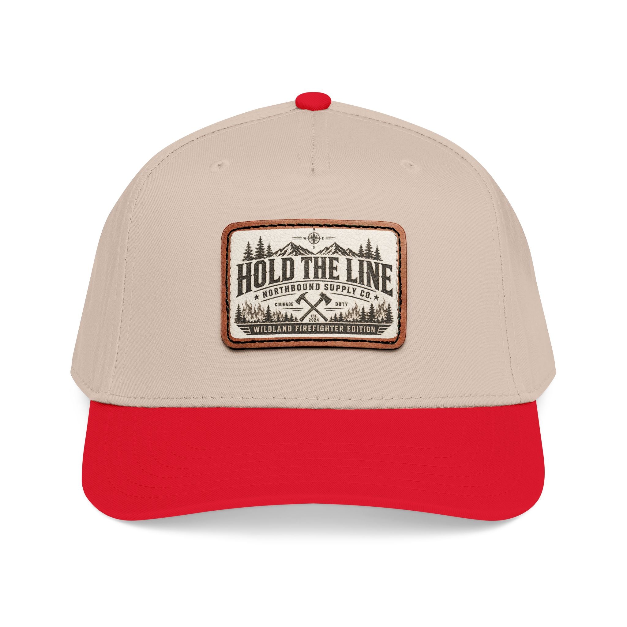 HP-004.5 Hold The Line Leather Patch Baseball Cap — Outdoorsy Vintage Trucker Hat
