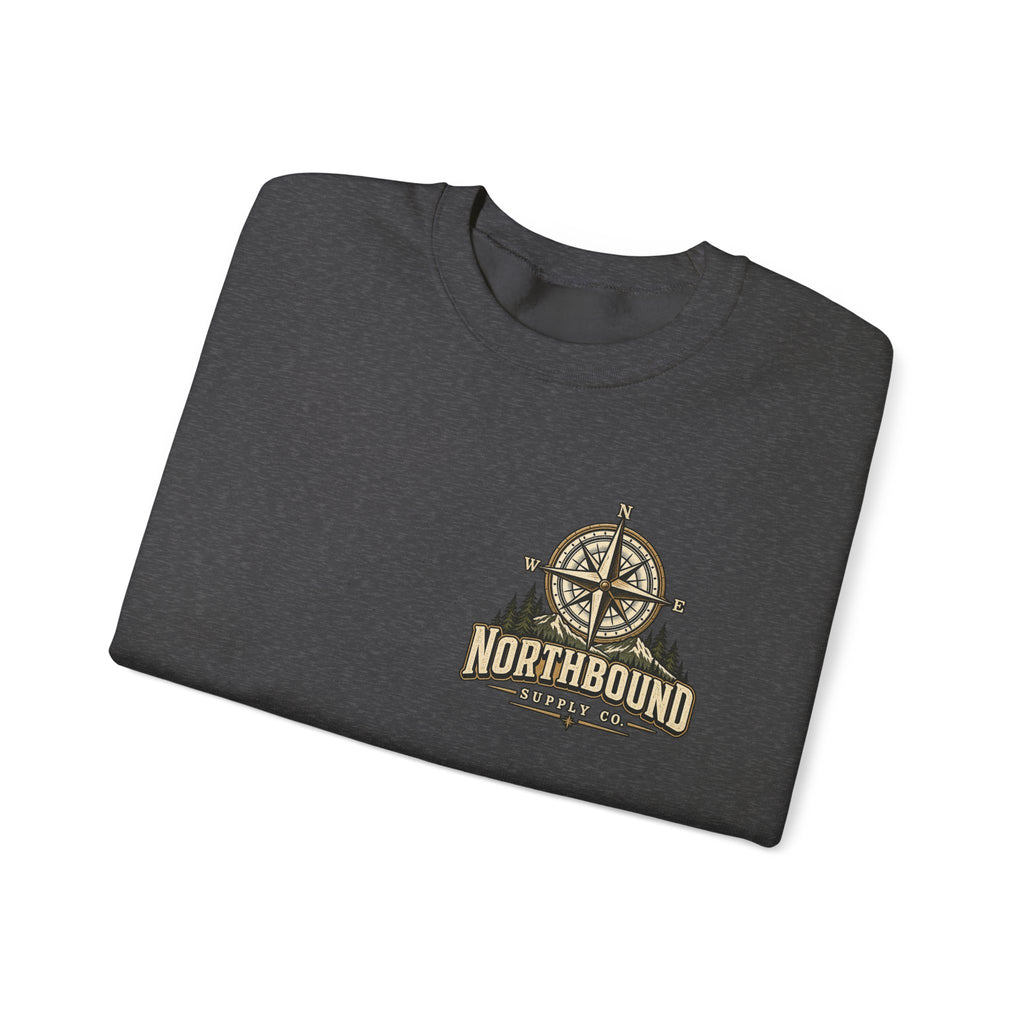 NS-005 Into The Wild Crewneck Sweatshirt — 'Northbound' Supply Co.  Adventure Compass Design