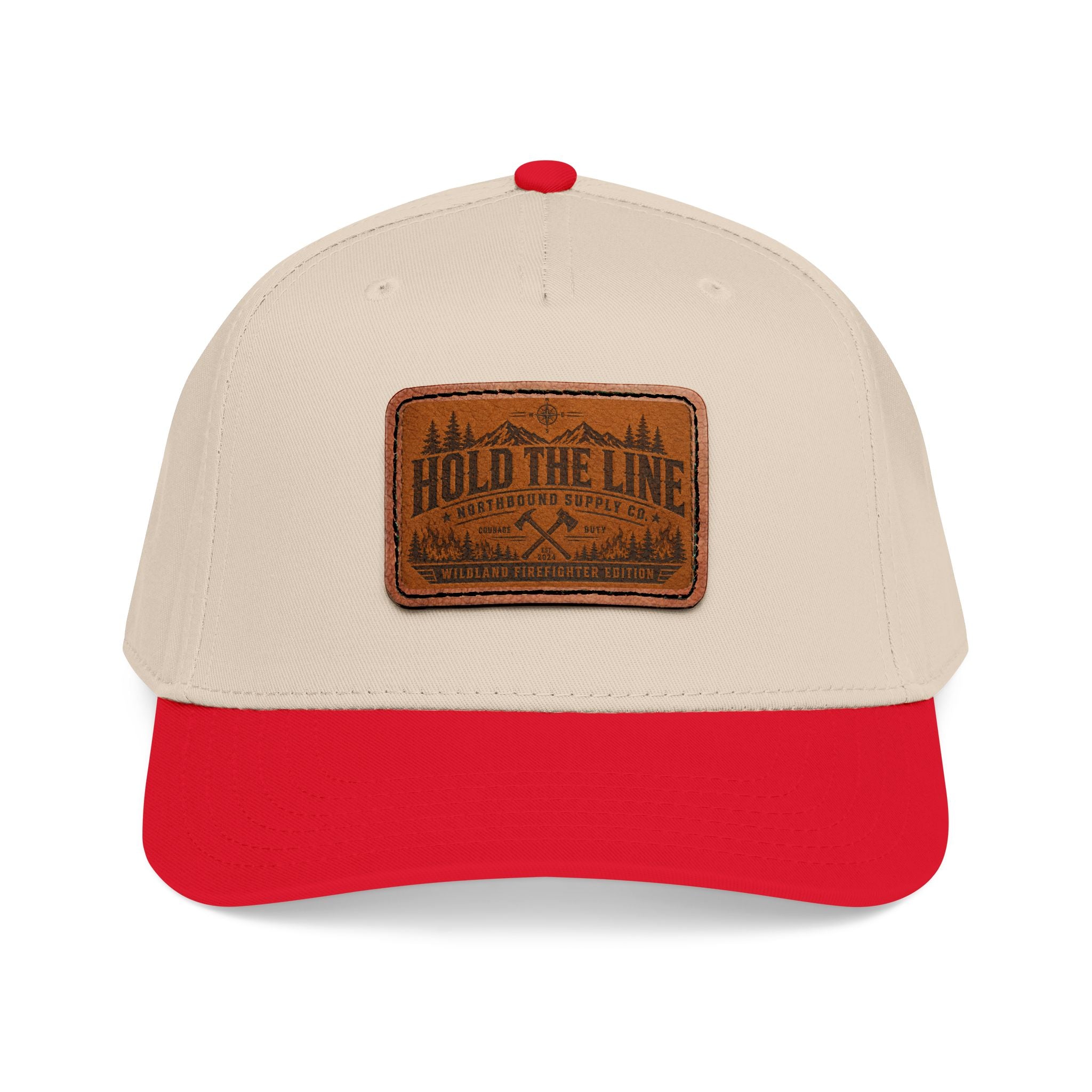 Leather Patch Baseball Cap — 'Hold the Line' Outdoor Trucker Hat