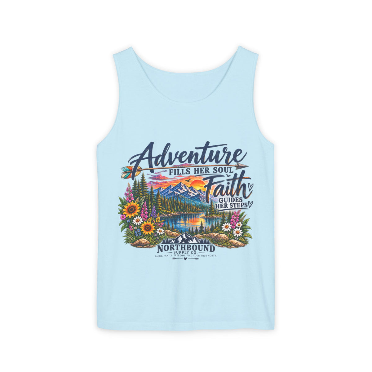 Adventure & Faith Graphic Tank Top — Northbound Supply Co.Scenic Mountain Floral Design