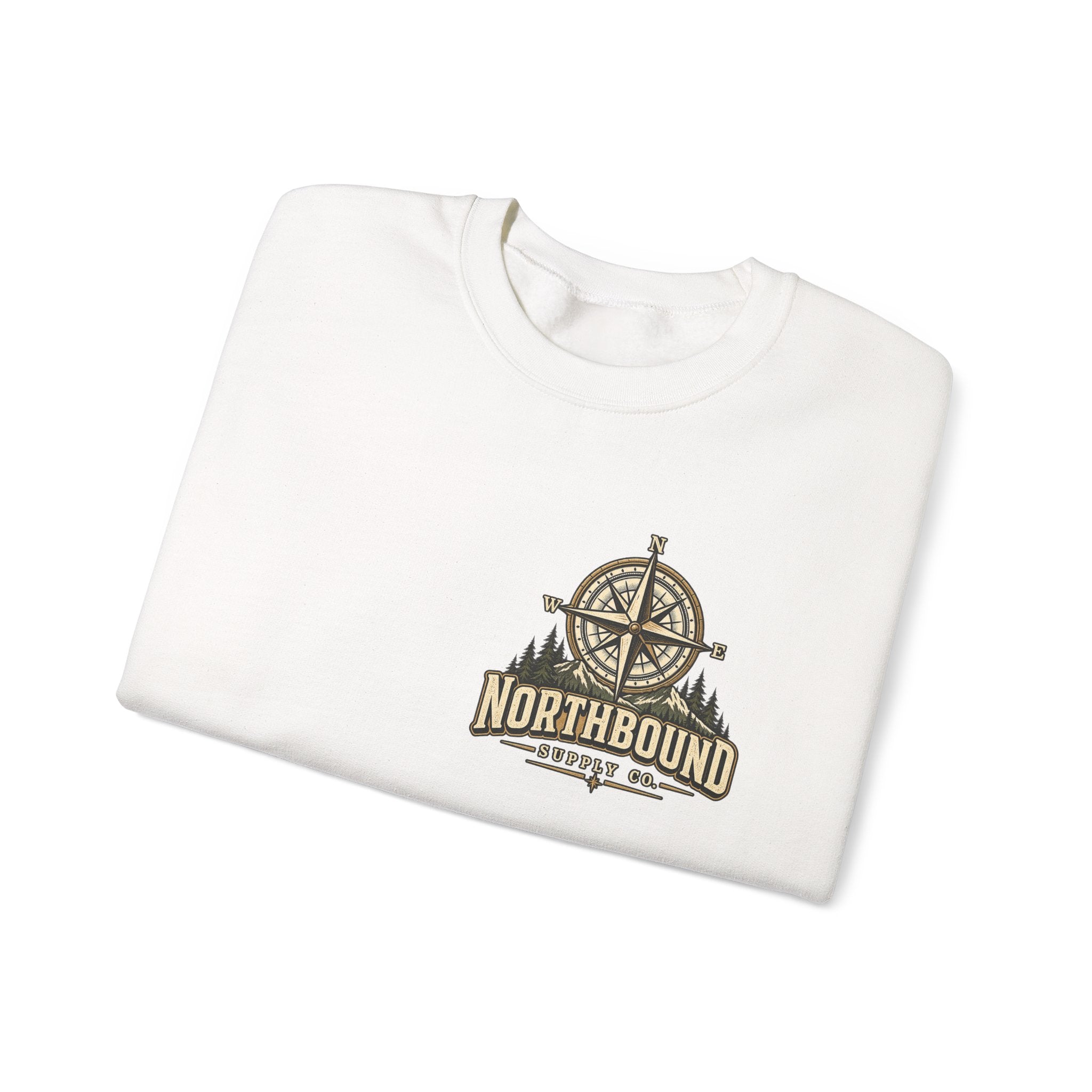 NS-003 Crewneck Sweatshirt - Northbound Supply Co. 'Built Different' Outdoor Adventure Graphic