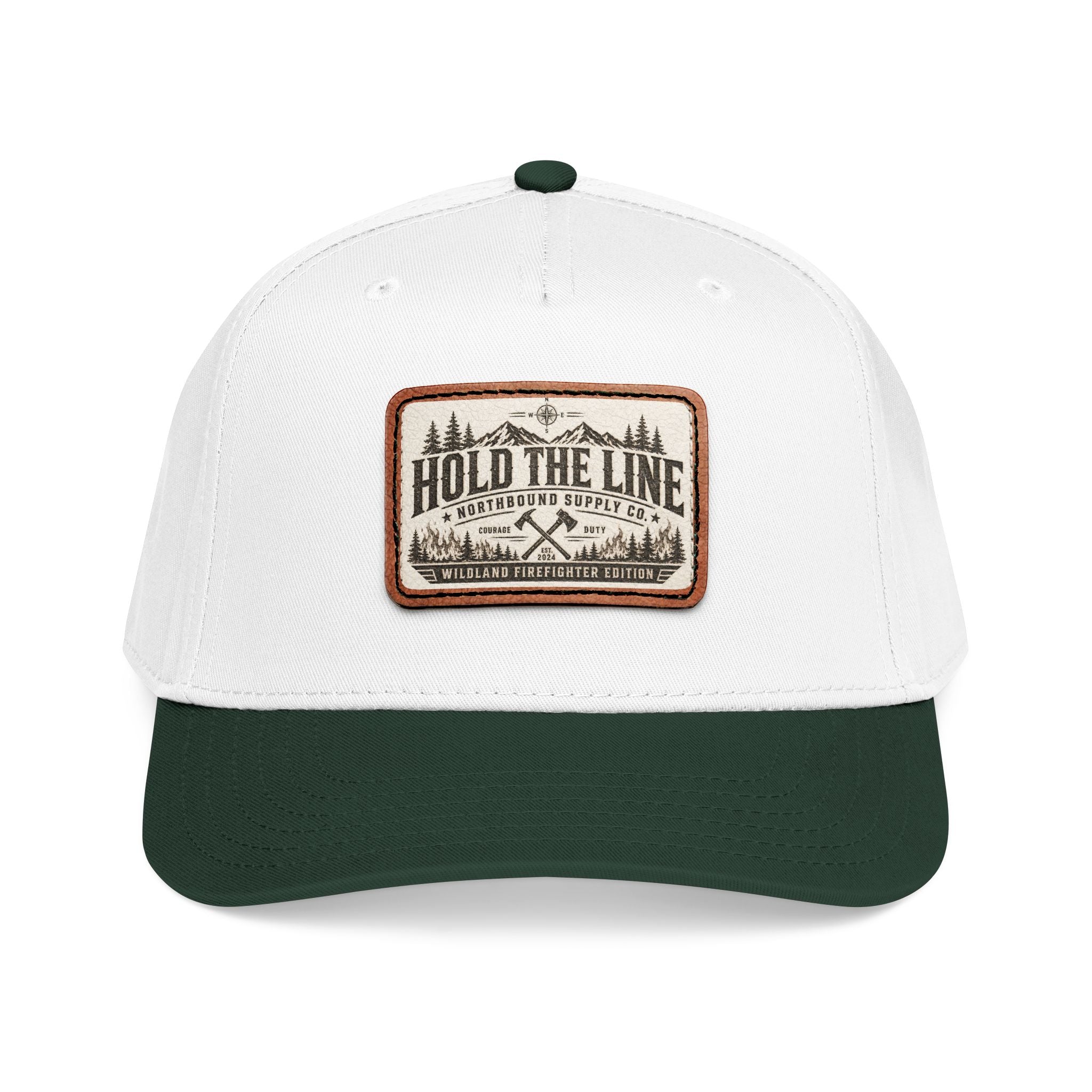 HP-004.5 Hold The Line Leather Patch Baseball Cap — Outdoorsy Vintage Trucker Hat