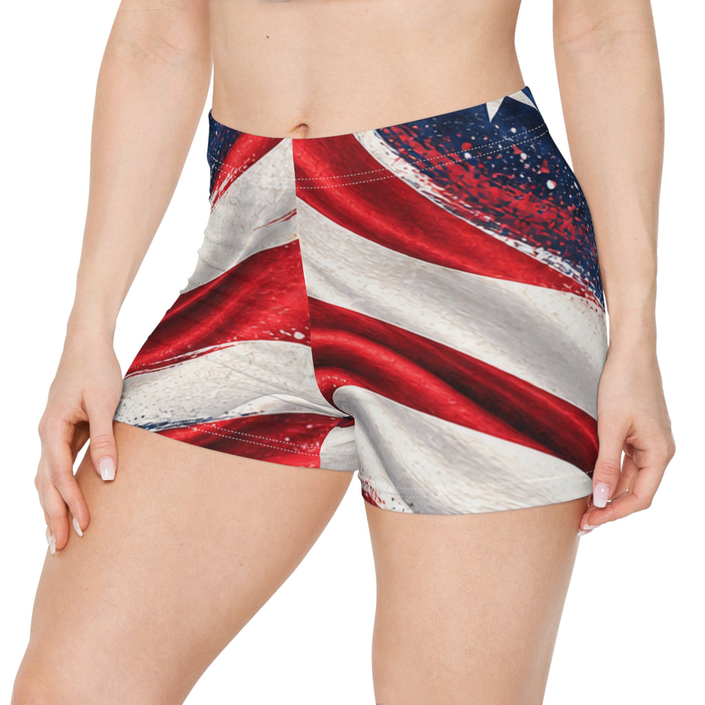 American Flag Women's Shorts — Northbound Supply Patriotic Red White & Blue All-Over Print