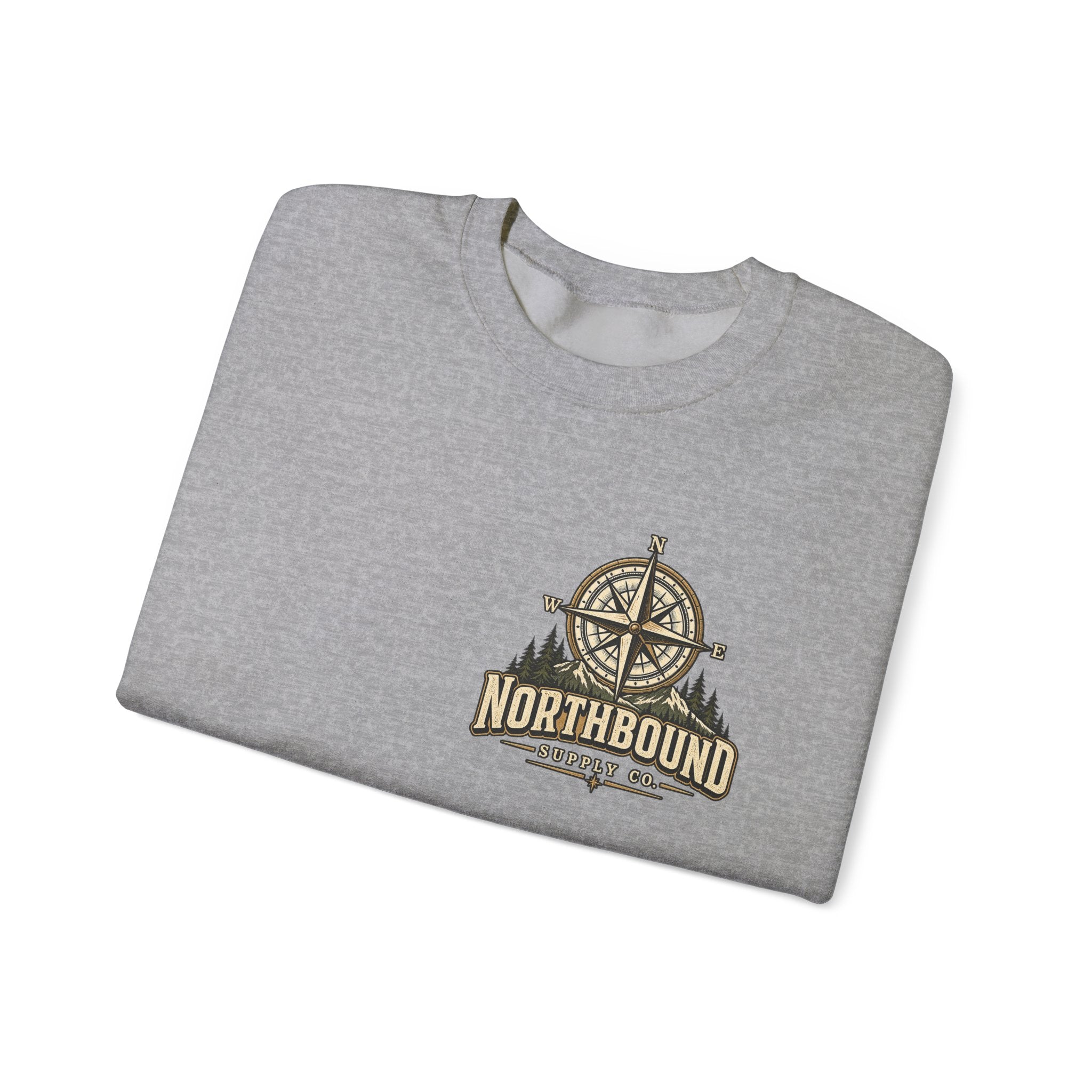 NS-003 Crewneck Sweatshirt - Northbound Supply Co. 'Built Different' Outdoor Adventure Graphic