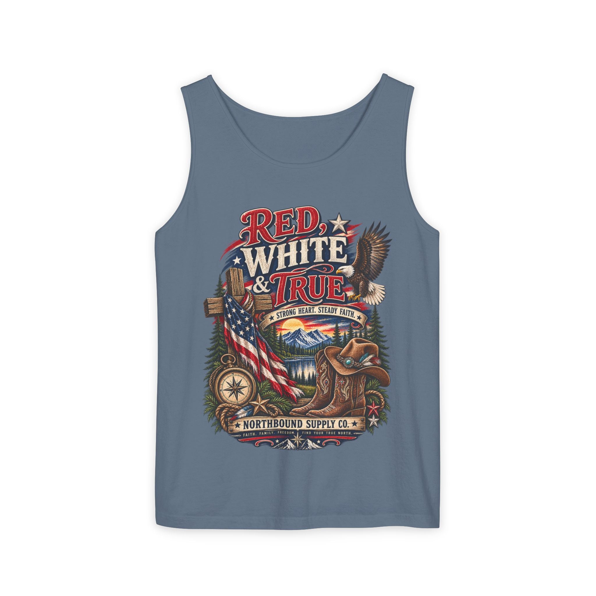 WG-008 Patriotic 'Red, White & True' Tank Top Northbound Supply Co