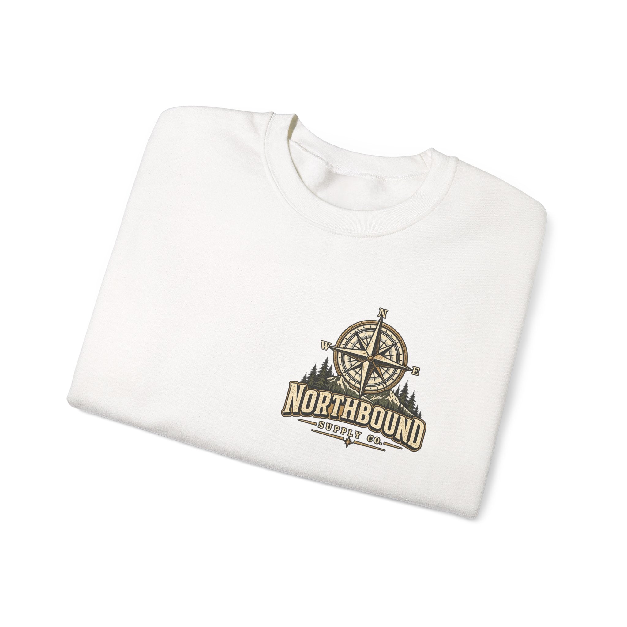 NS-005 Into The Wild Crewneck Sweatshirt — 'Northbound' Supply Co.  Adventure Compass Design