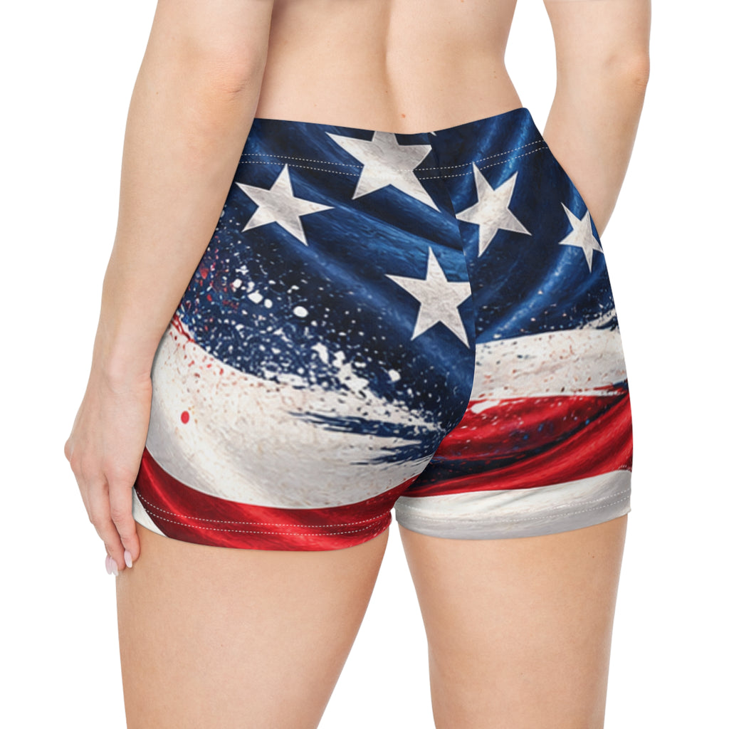 American Flag Women's Shorts — Northbound Supply Patriotic Red White & Blue All-Over Print