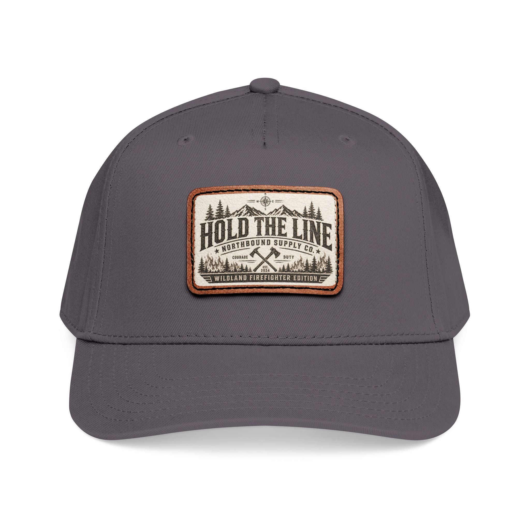 HP-004.5 Hold The Line Leather Patch Baseball Cap — Outdoorsy Vintage Trucker Hat