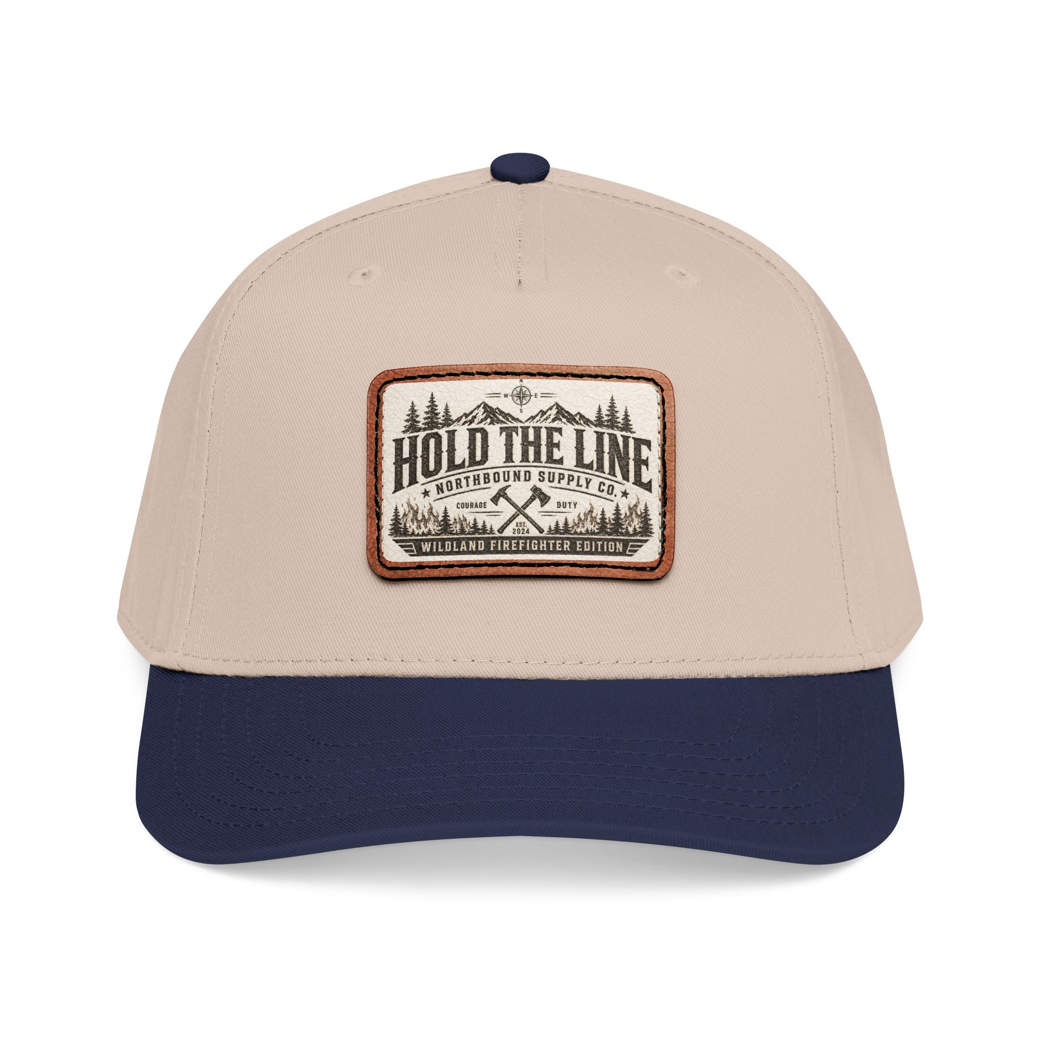 HP-004.5 Hold The Line Leather Patch Baseball Cap — Outdoorsy Vintage Trucker Hat
