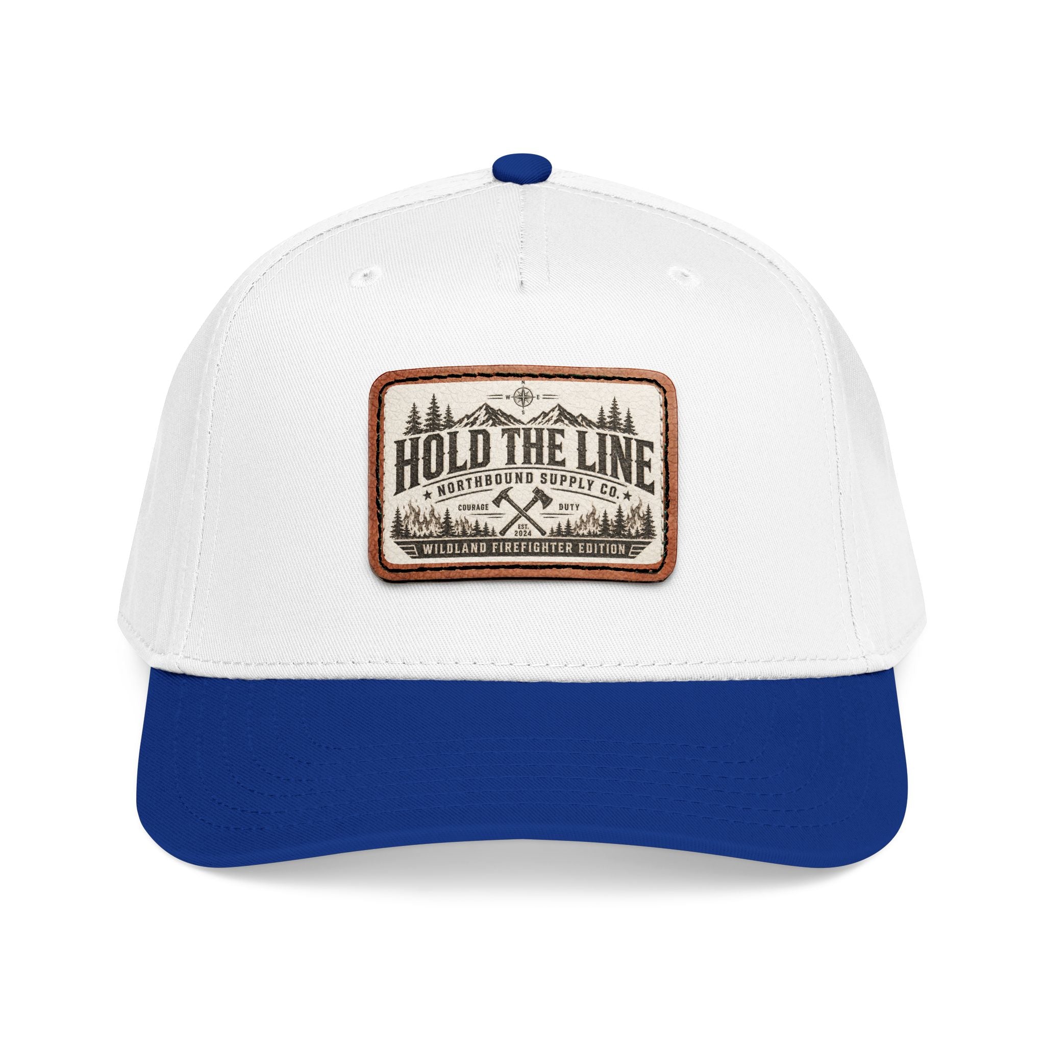 HP-004.5 Hold The Line Leather Patch Baseball Cap — Outdoorsy Vintage Trucker Hat