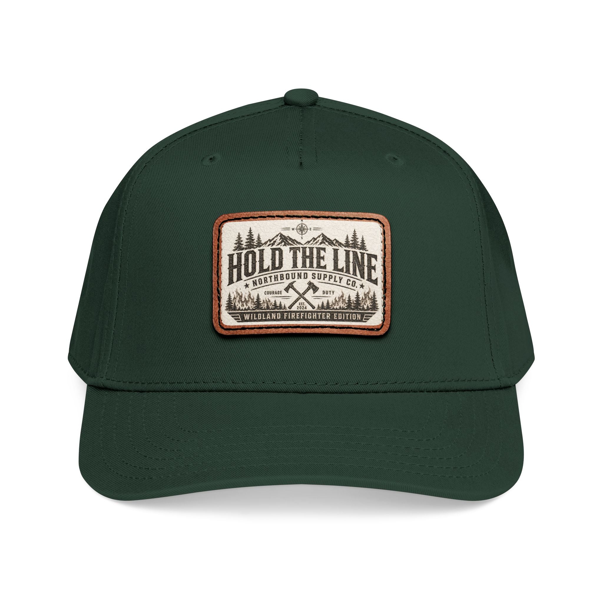 HP-004.5 Hold The Line Leather Patch Baseball Cap — Outdoorsy Vintage Trucker Hat