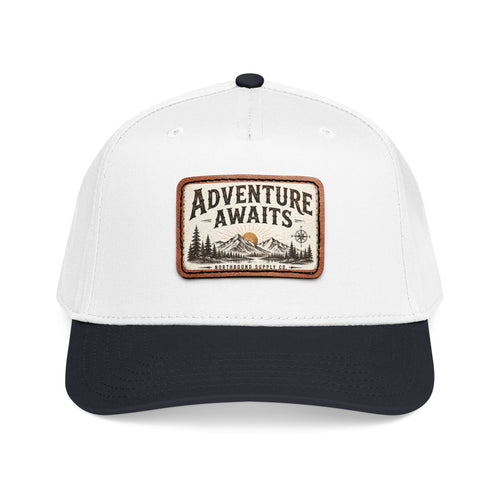 Adventure Awaits Leather Patch Baseball Cap