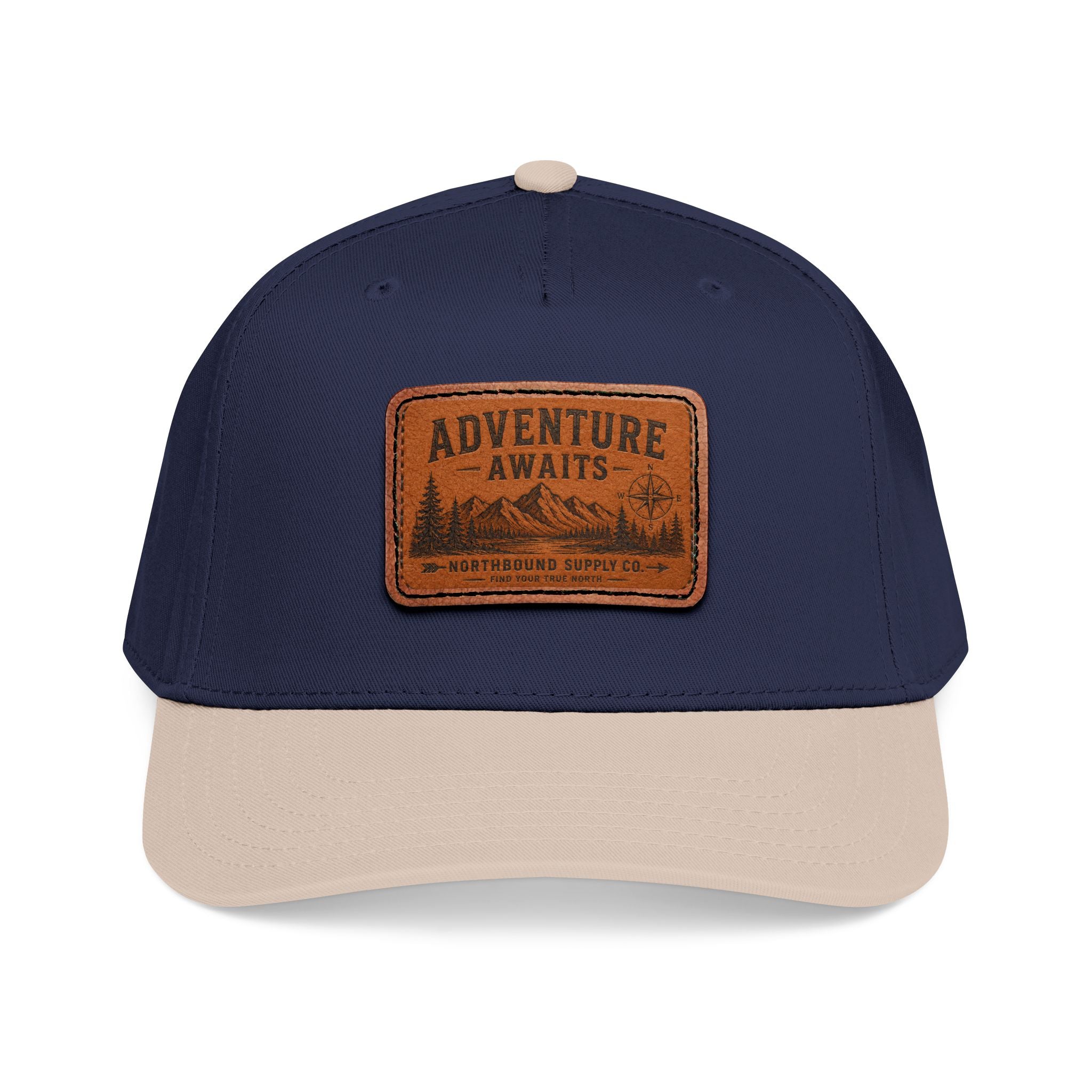 HP-002 Adventure Awaits Leather Patch Baseball Cap