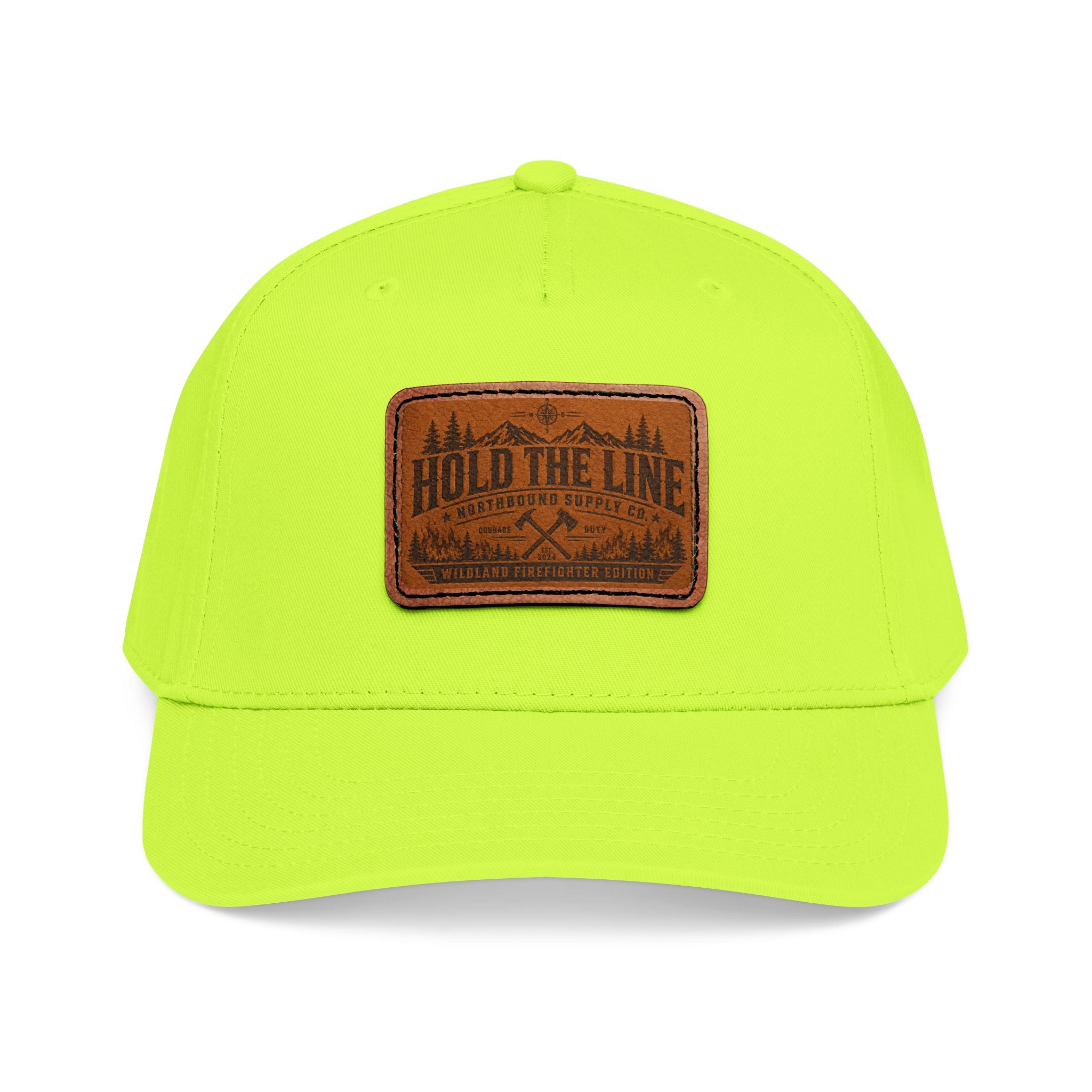 Leather Patch Baseball Cap — 'Hold the Line' Outdoor Trucker Hat