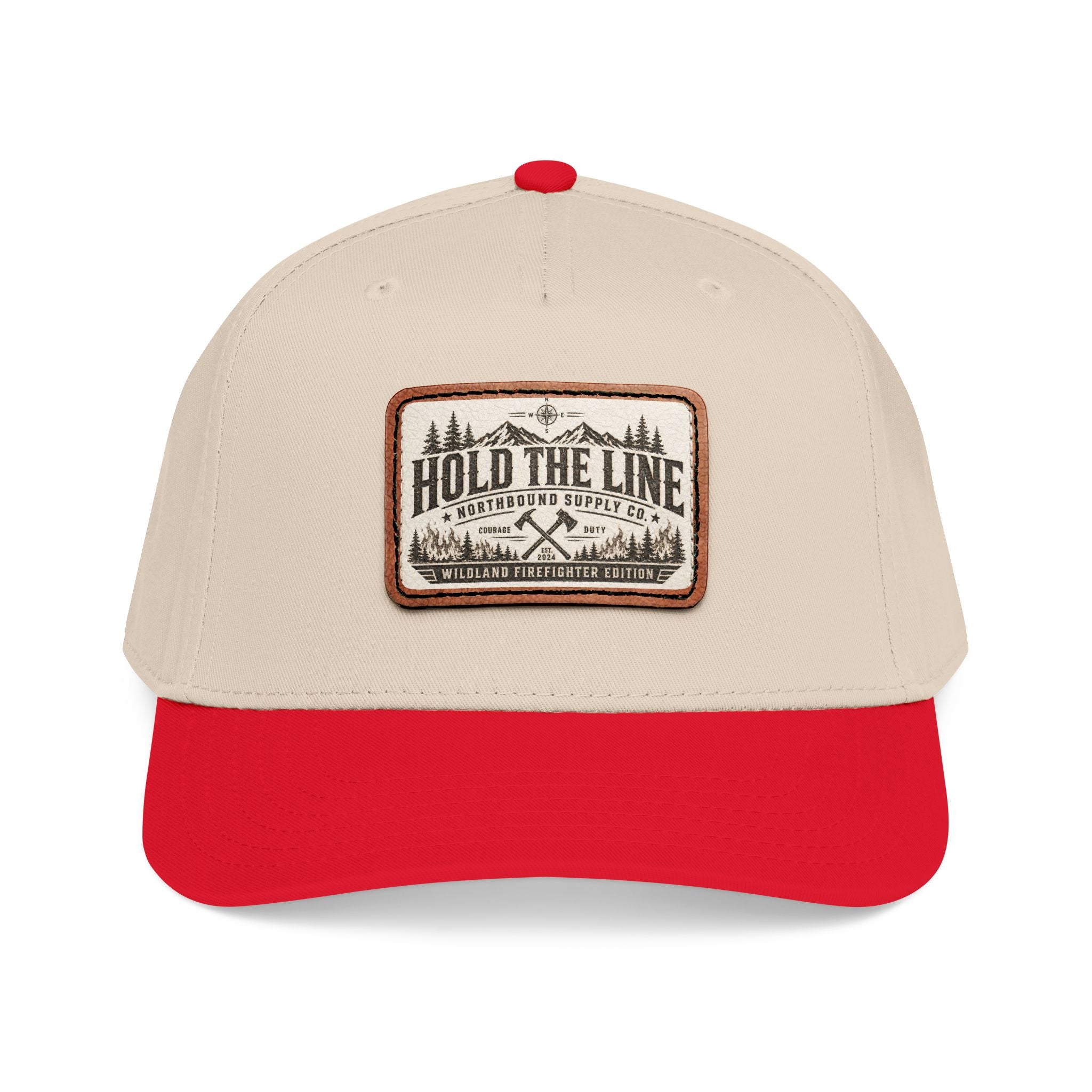 HP-004.5 Hold The Line Leather Patch Baseball Cap — Outdoorsy Vintage Trucker Hat
