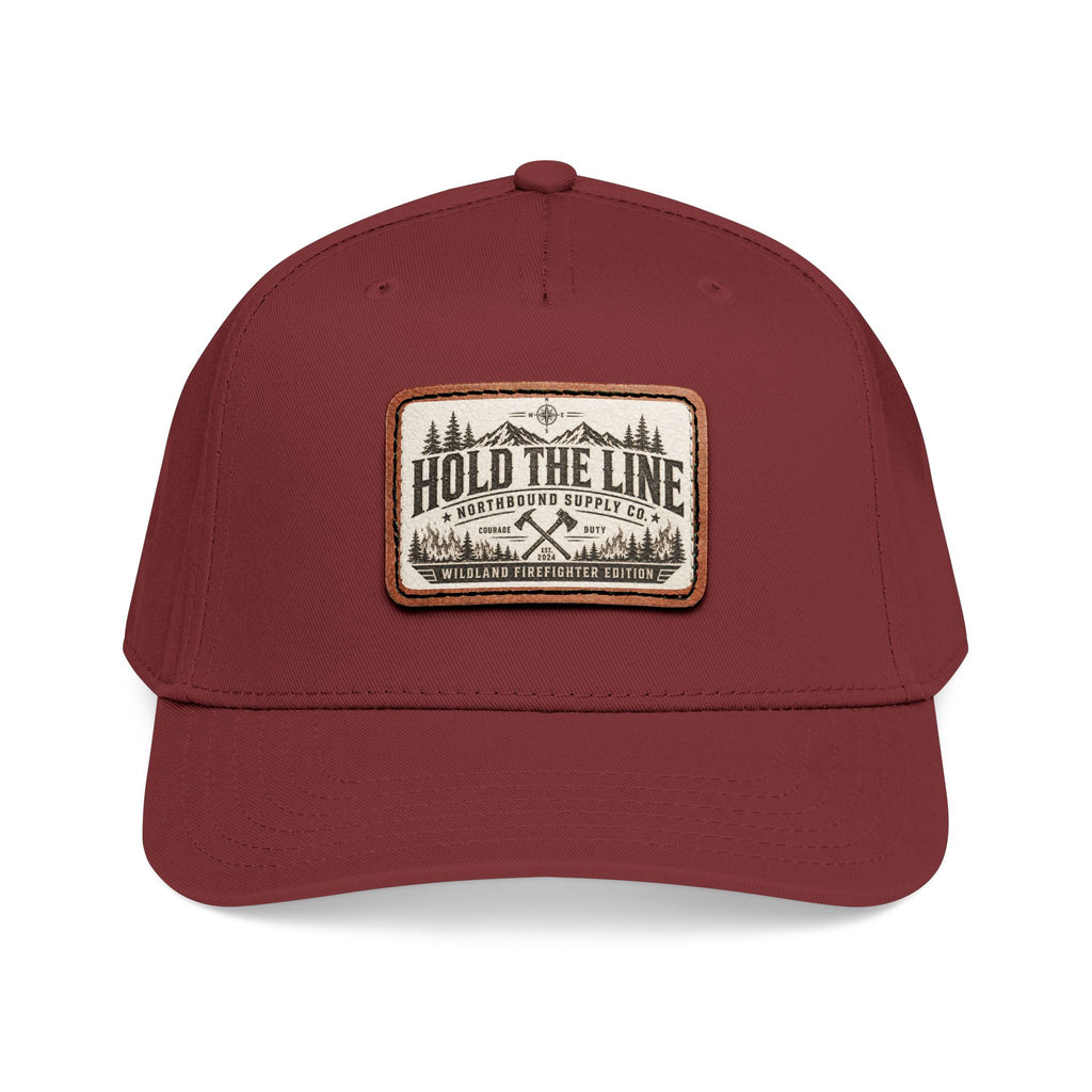 HP-004.5 Hold The Line Leather Patch Baseball Cap — Outdoorsy Vintage Trucker Hat