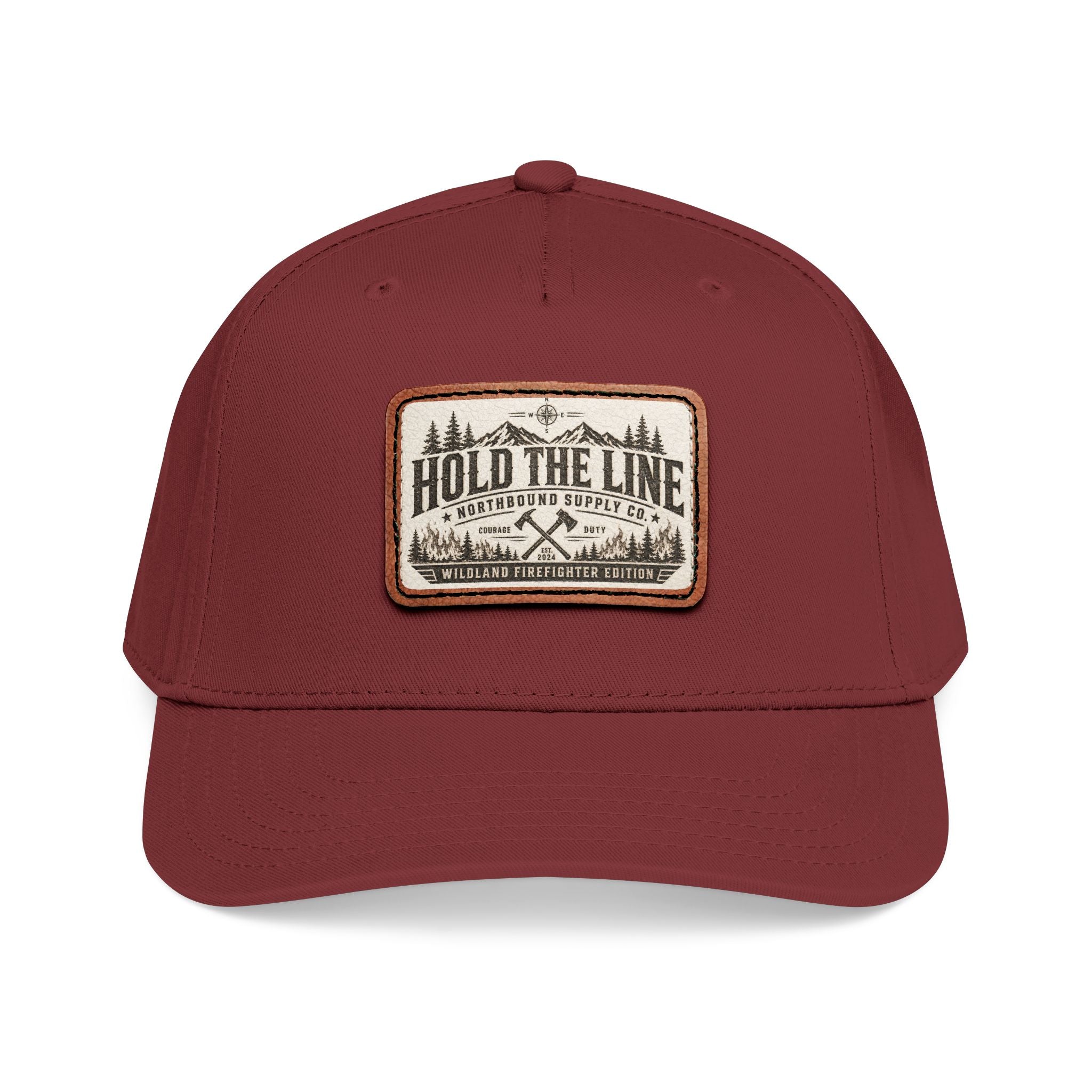 HP-004.5 Hold The Line Leather Patch Baseball Cap — Outdoorsy Vintage Trucker Hat