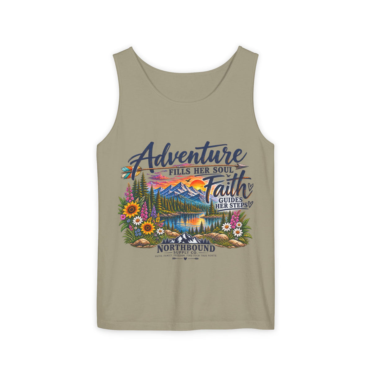 Adventure & Faith Graphic Tank Top — Northbound Supply Co.Scenic Mountain Floral Design