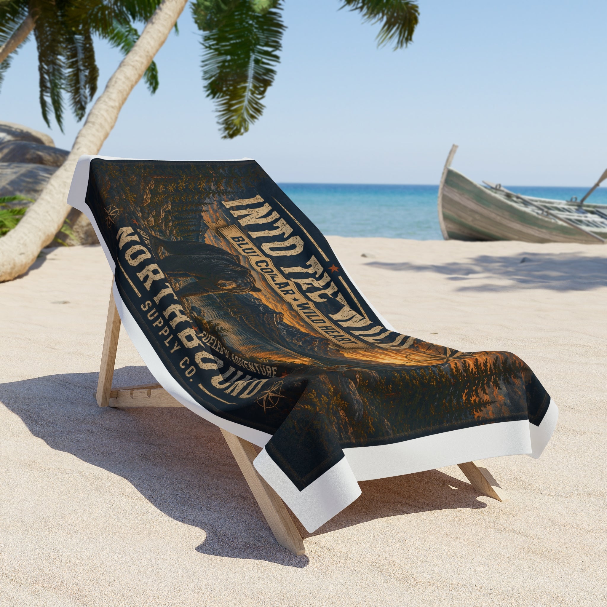 BT-005 Into The Wild Beach Towel — Northbound 'Blue Collar, Wild Heart