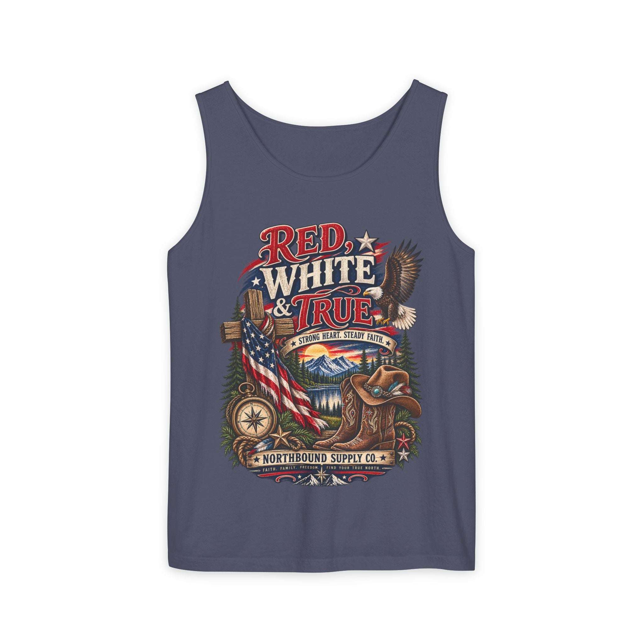 WG-008 Patriotic 'Red, White & True' Tank Top Northbound Supply Co