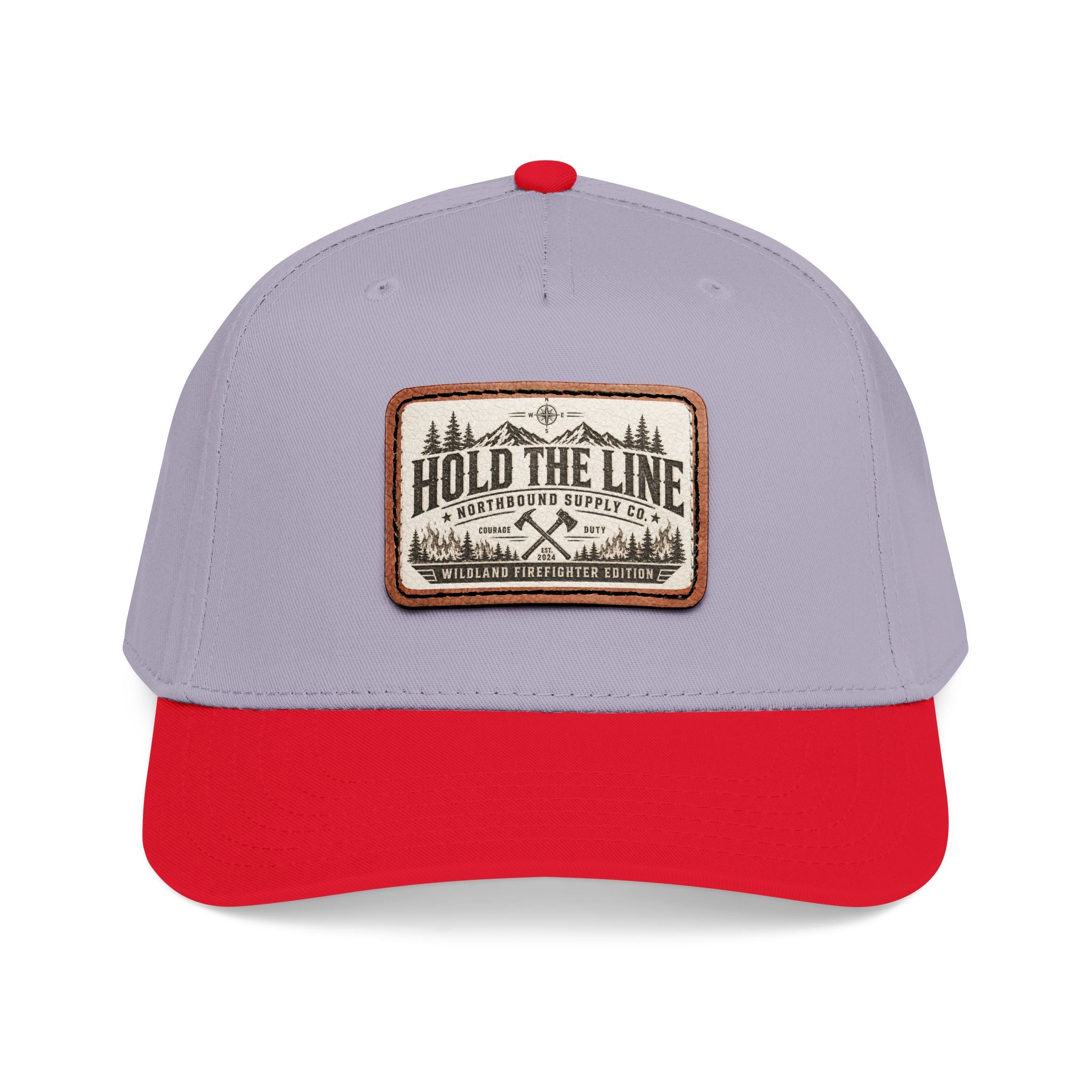 HP-004.5 Hold The Line Leather Patch Baseball Cap — Outdoorsy Vintage Trucker Hat