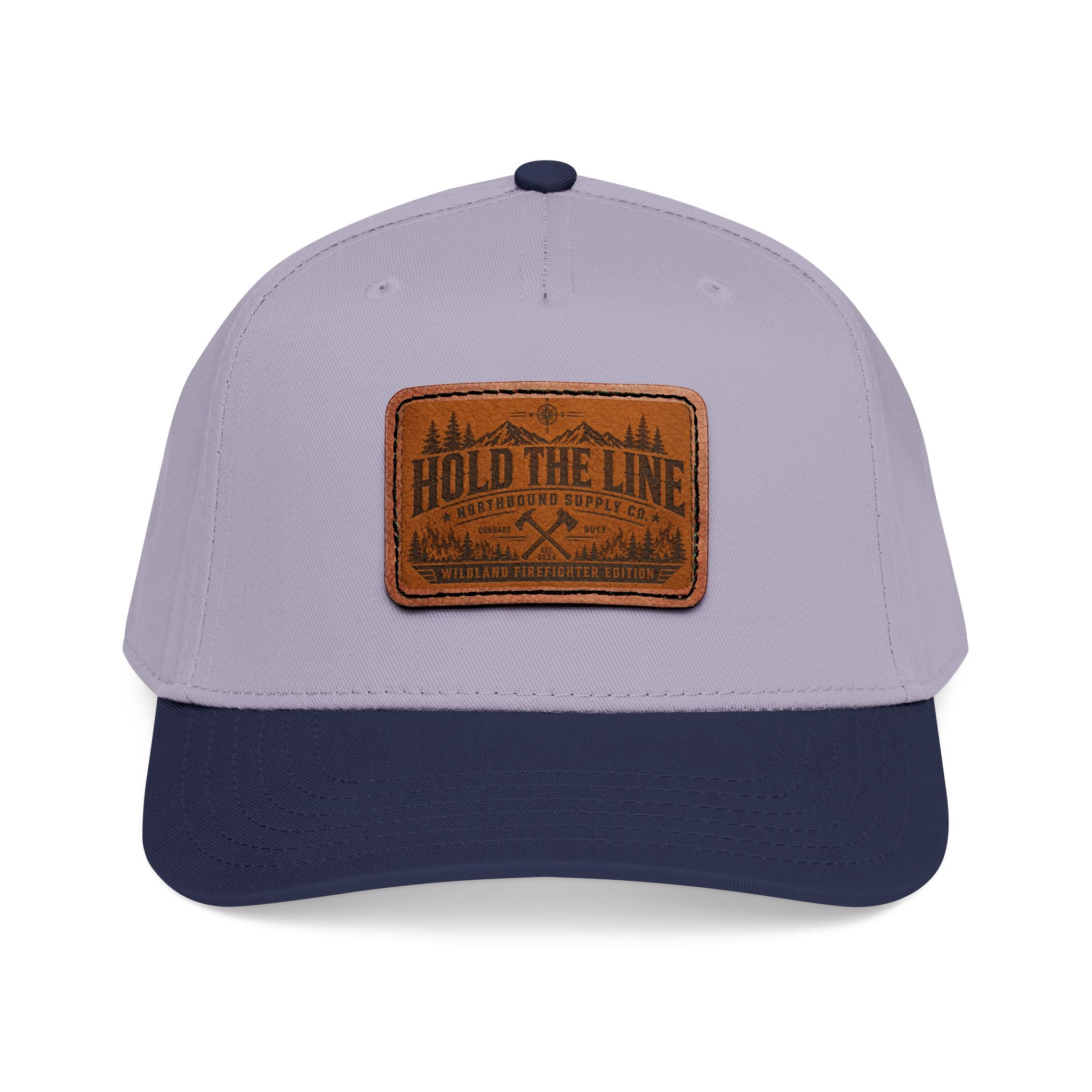 Leather Patch Baseball Cap — 'Hold the Line' Outdoor Trucker Hat