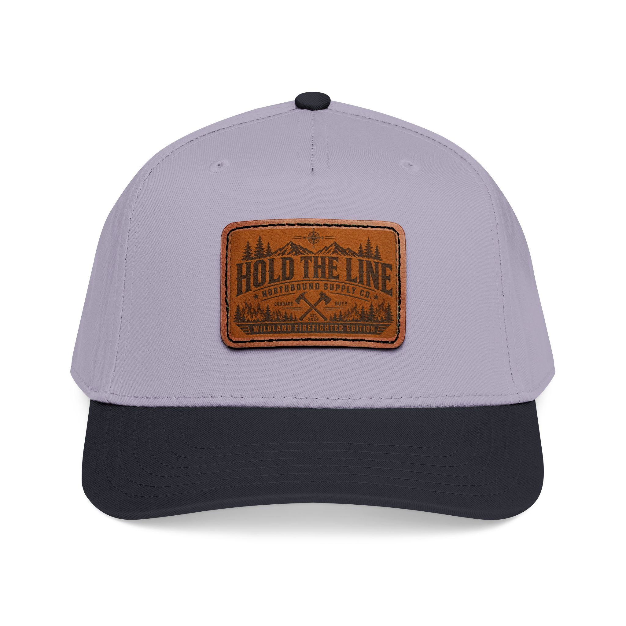 Leather Patch Baseball Cap — 'Hold the Line' Outdoor Trucker Hat