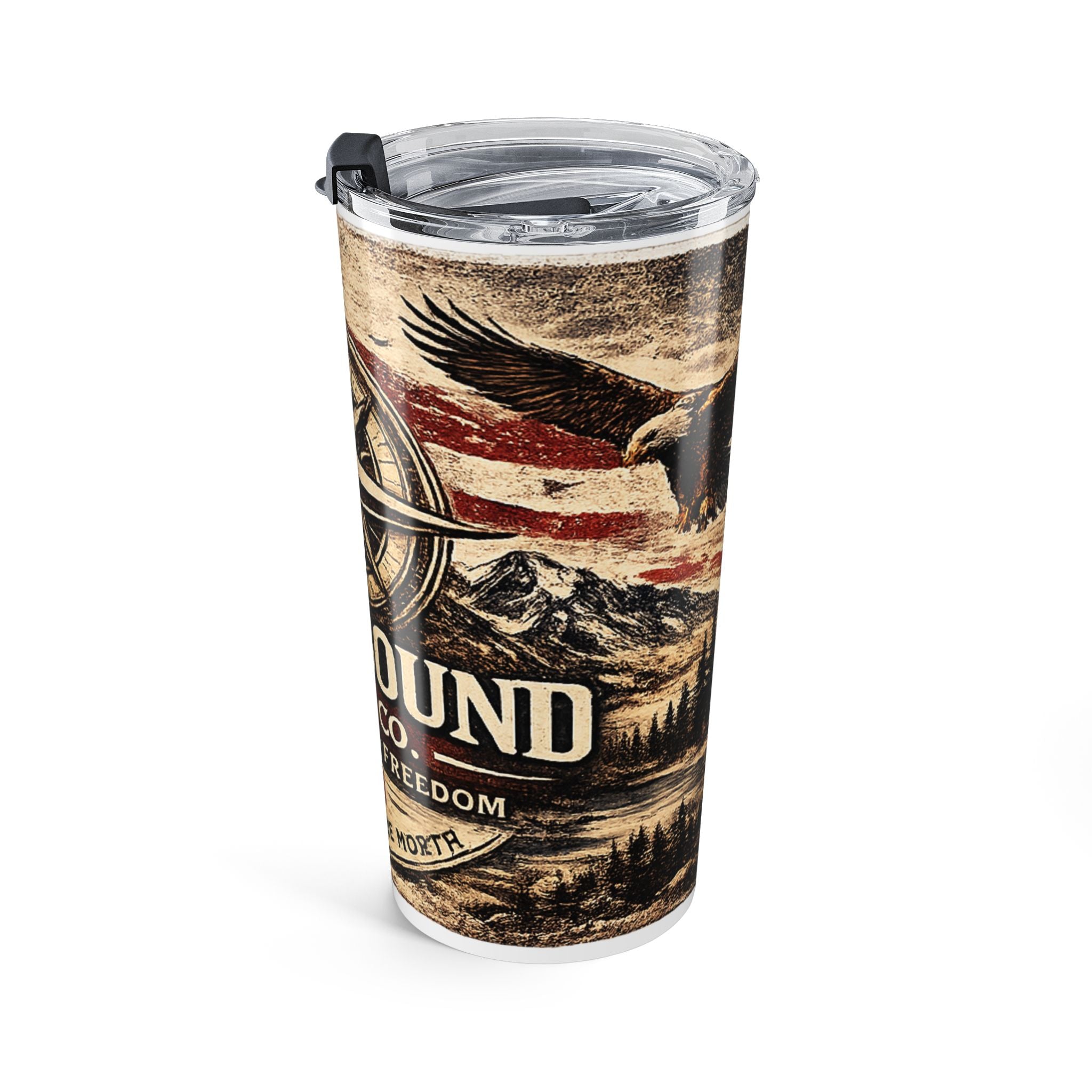 Northbound Compass 20oz Insulated Tumbler — Patriotic Adventure Travel Mug