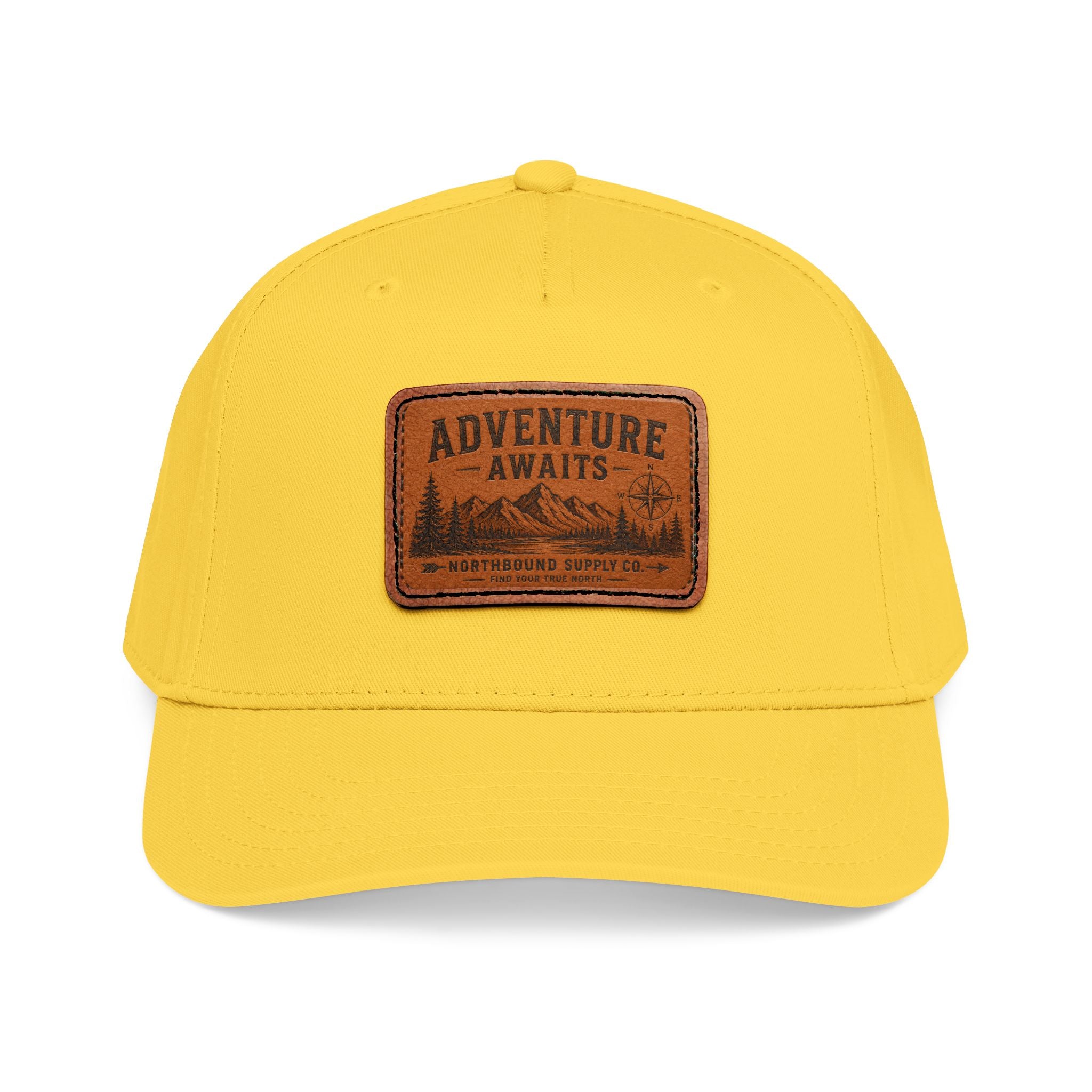 HP-002 Adventure Awaits Leather Patch Baseball Cap