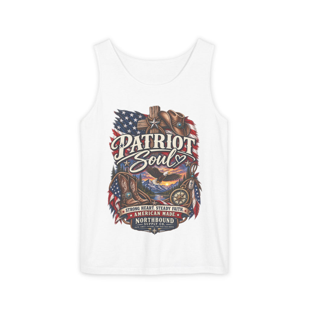 WG-009 Patriot Soul Tank Top —Northbound Supply Co. American Flag Eagle Motorcycle Vintage Graphic