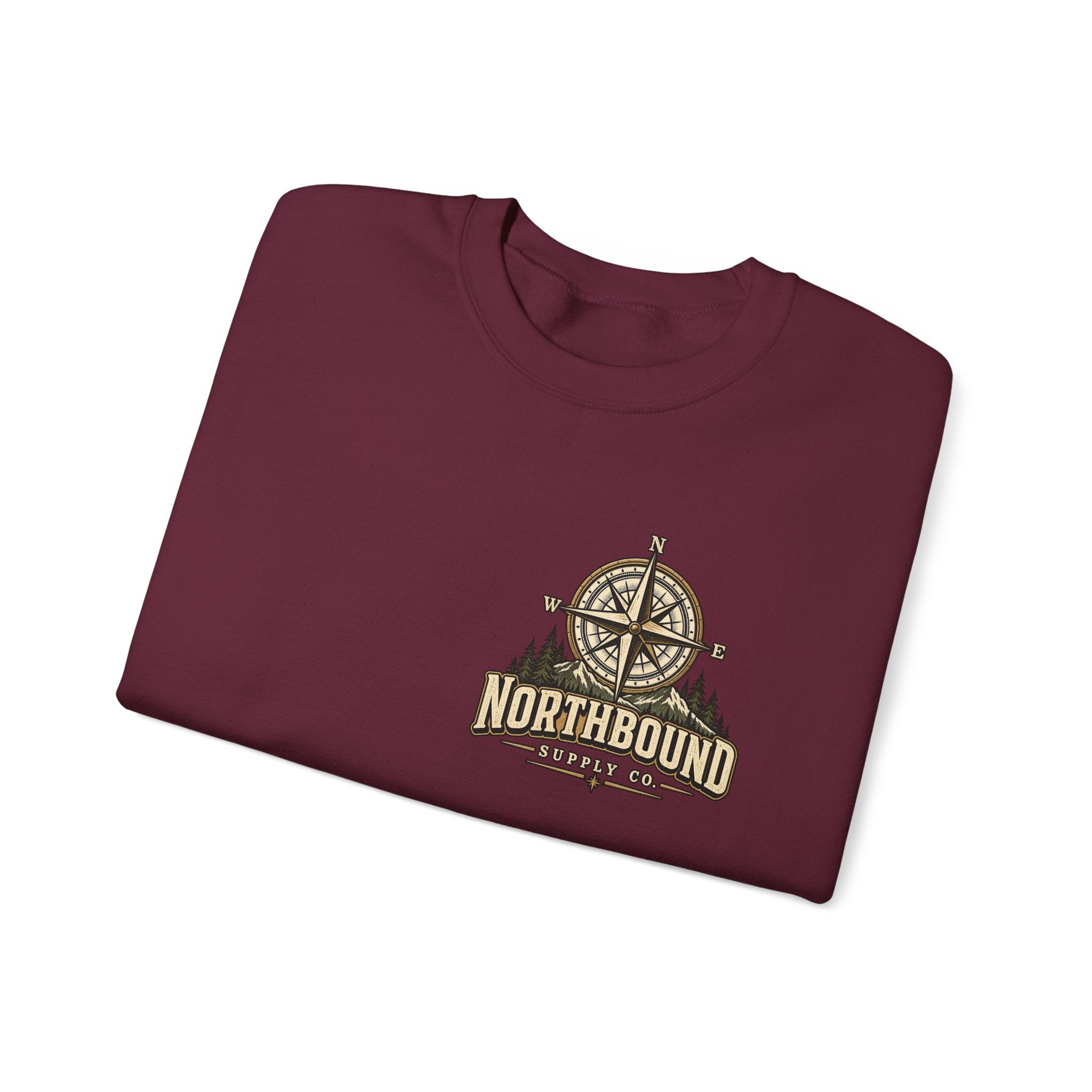 NS-003 Crewneck Sweatshirt - Northbound Supply Co. 'Built Different' Outdoor Adventure Graphic