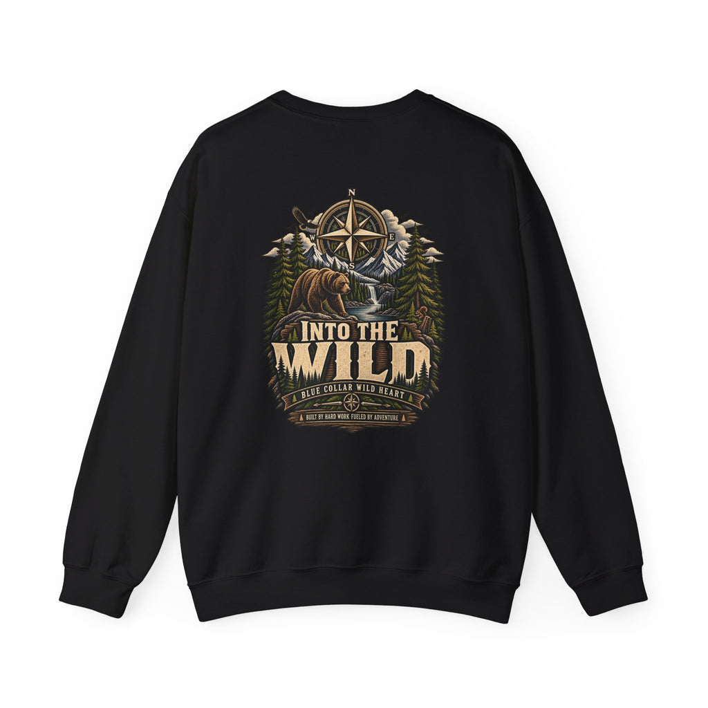 NS-005 Into The Wild Crewneck Sweatshirt — 'Northbound' Supply Co.  Adventure Compass Design