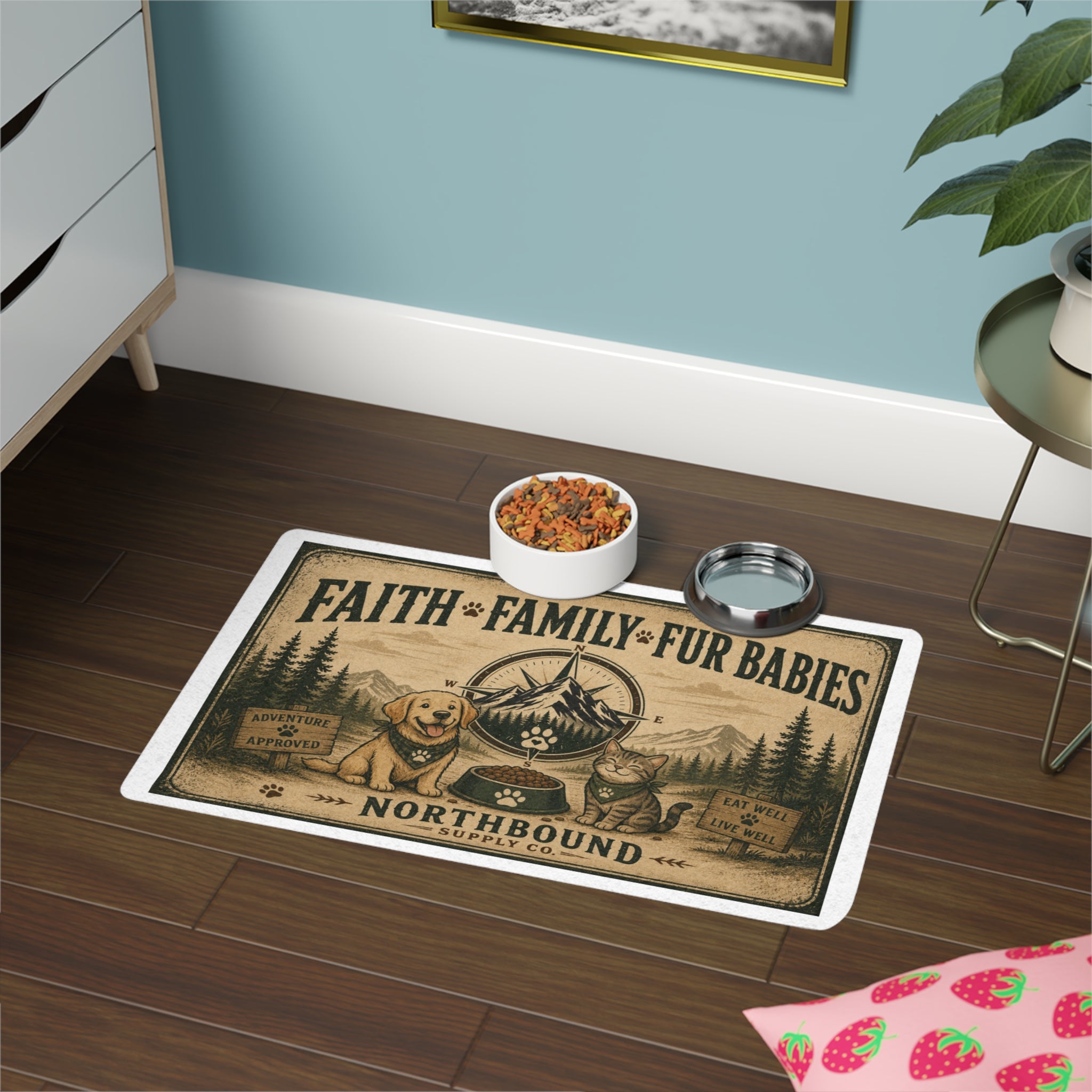 Faith Family Fur Babies Pet Food Mat