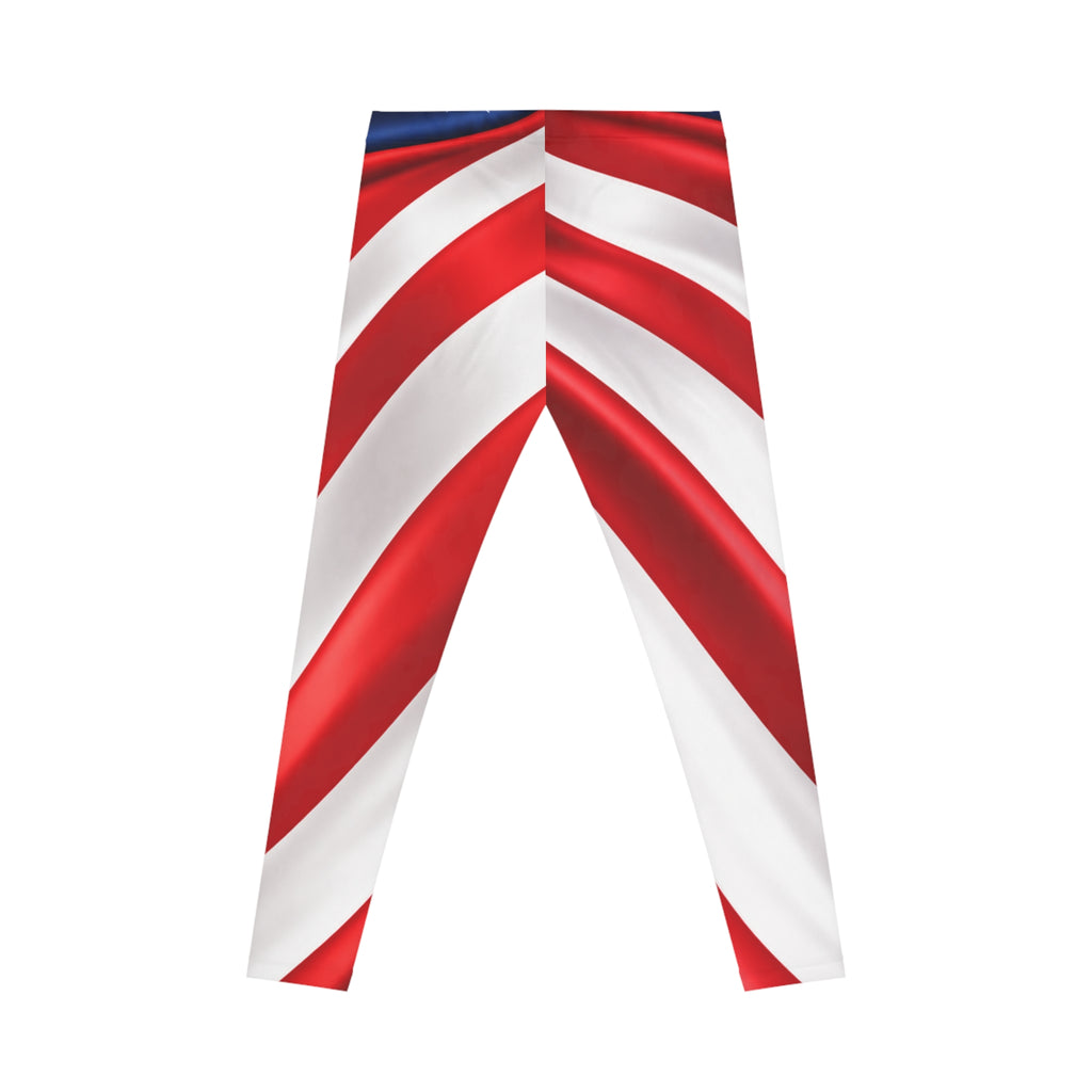American Flag Women's Leggings — Patriotic Red White Blue All-Over Print